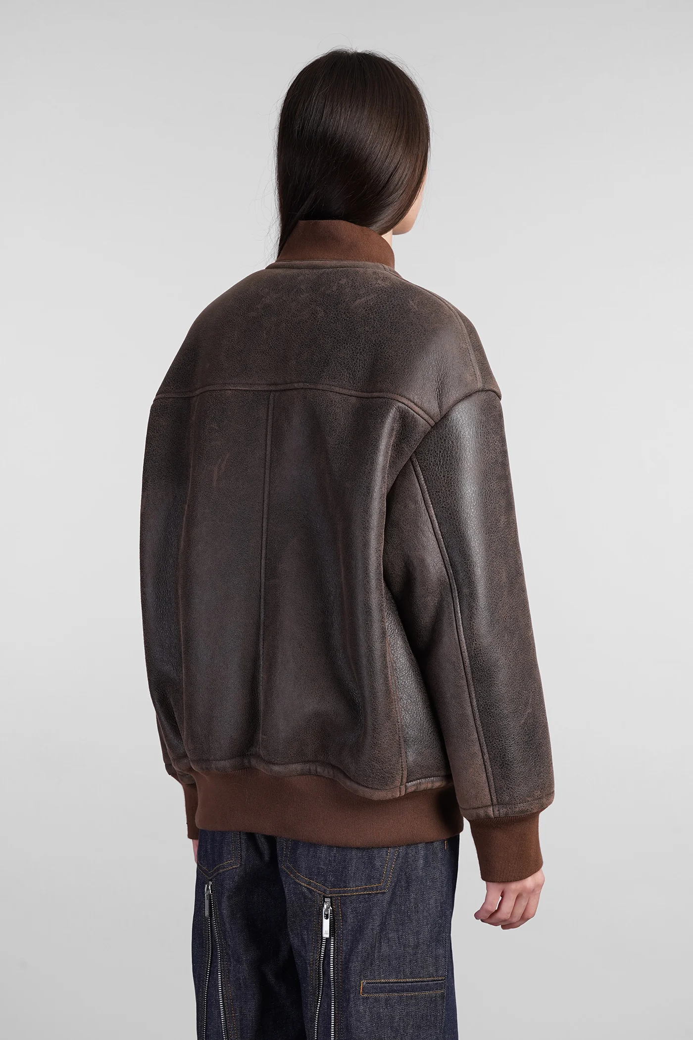 Bomber Jacket in brown leather - Image 3