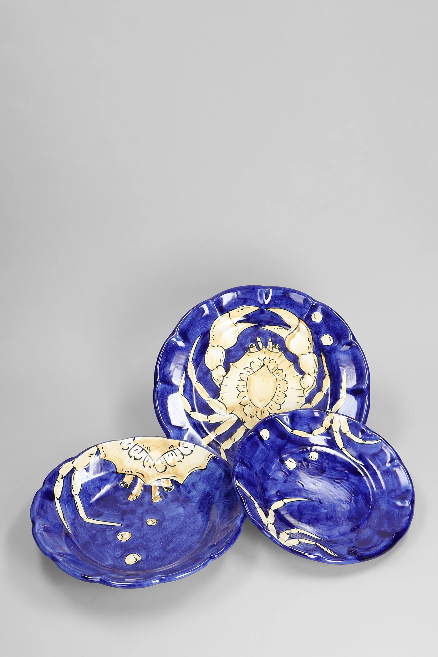 Sea Collection Set 3 Granchio  in blue ceramic - Image 4