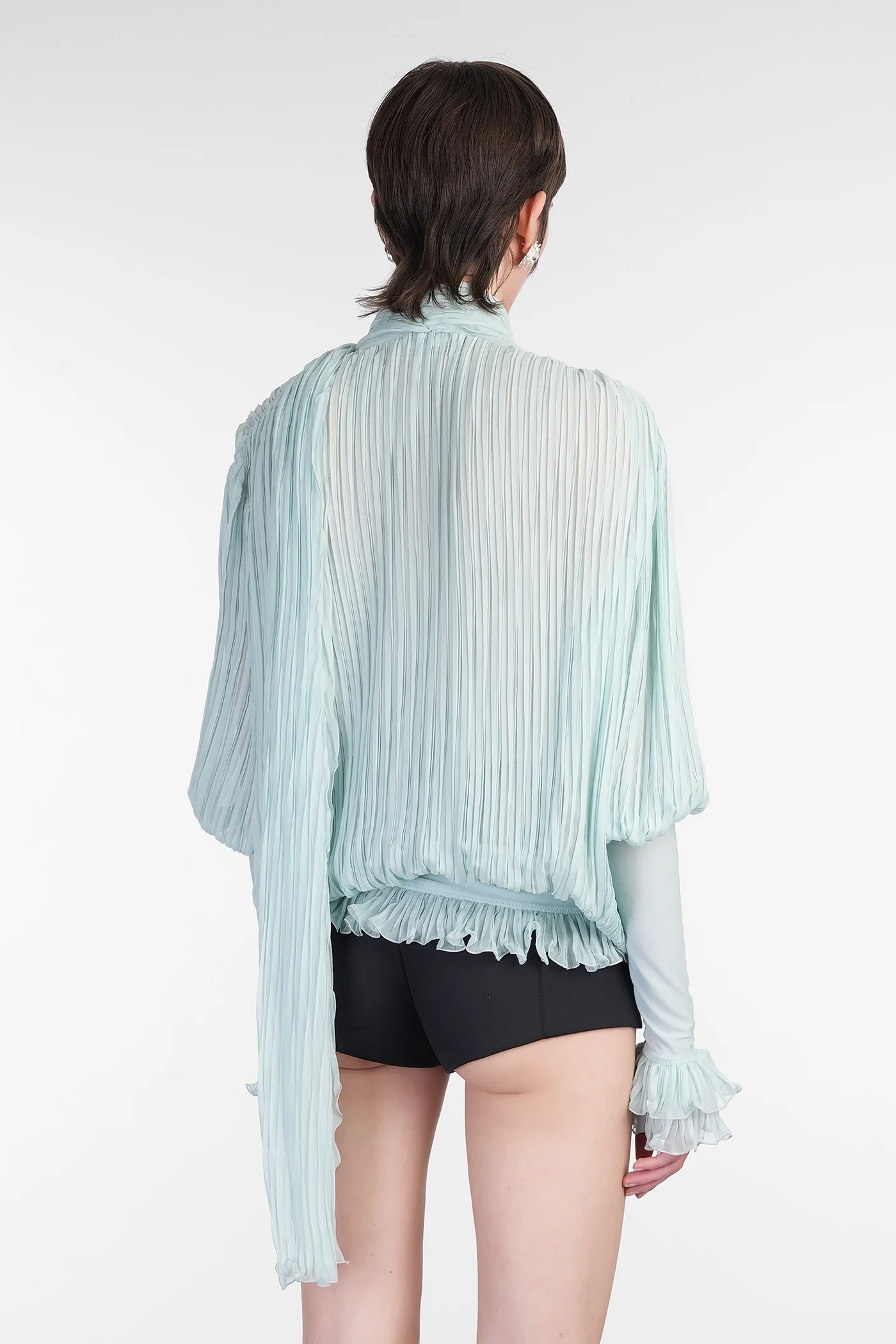 Blouse in green silk - Image 3
