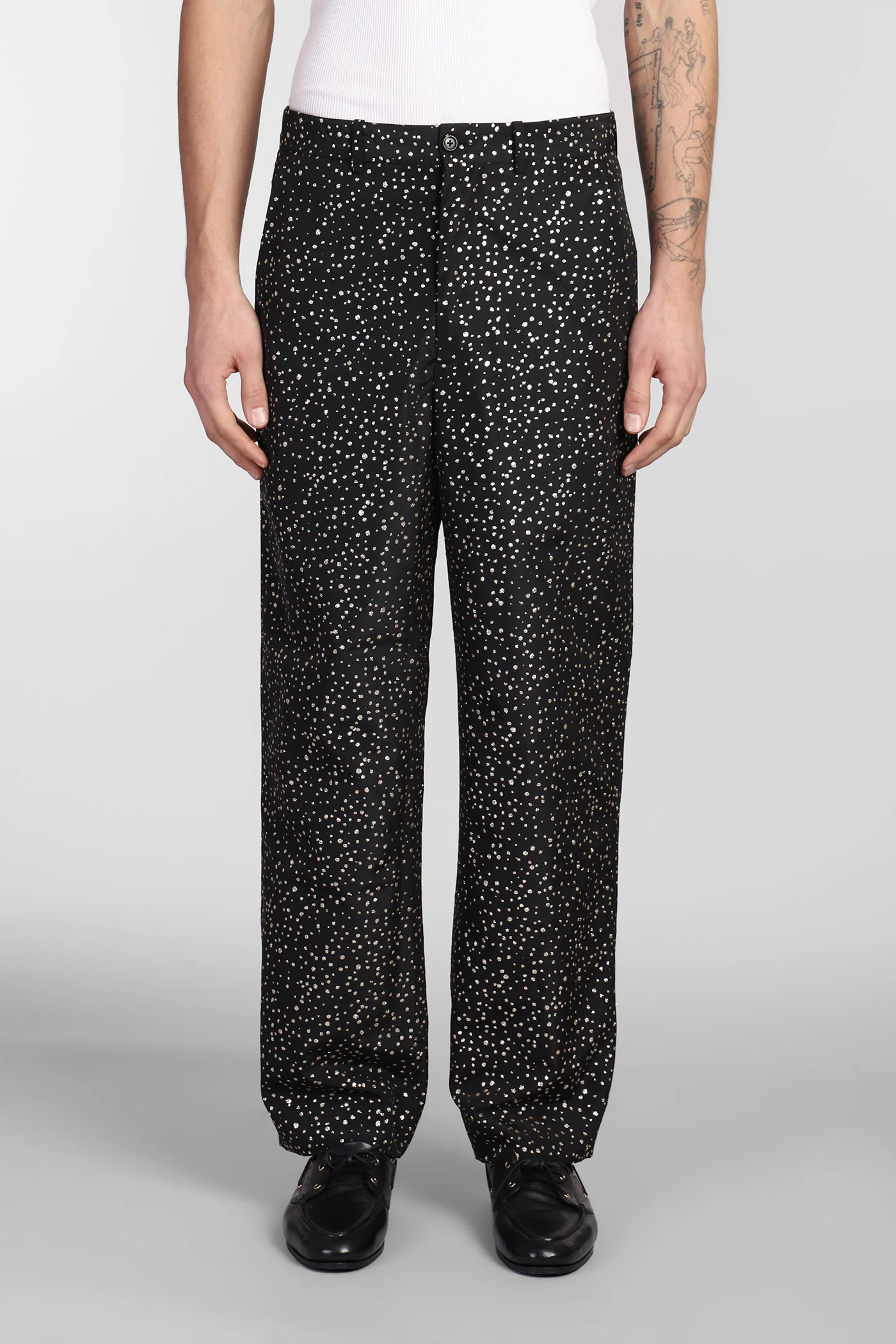 Pants in black acetate