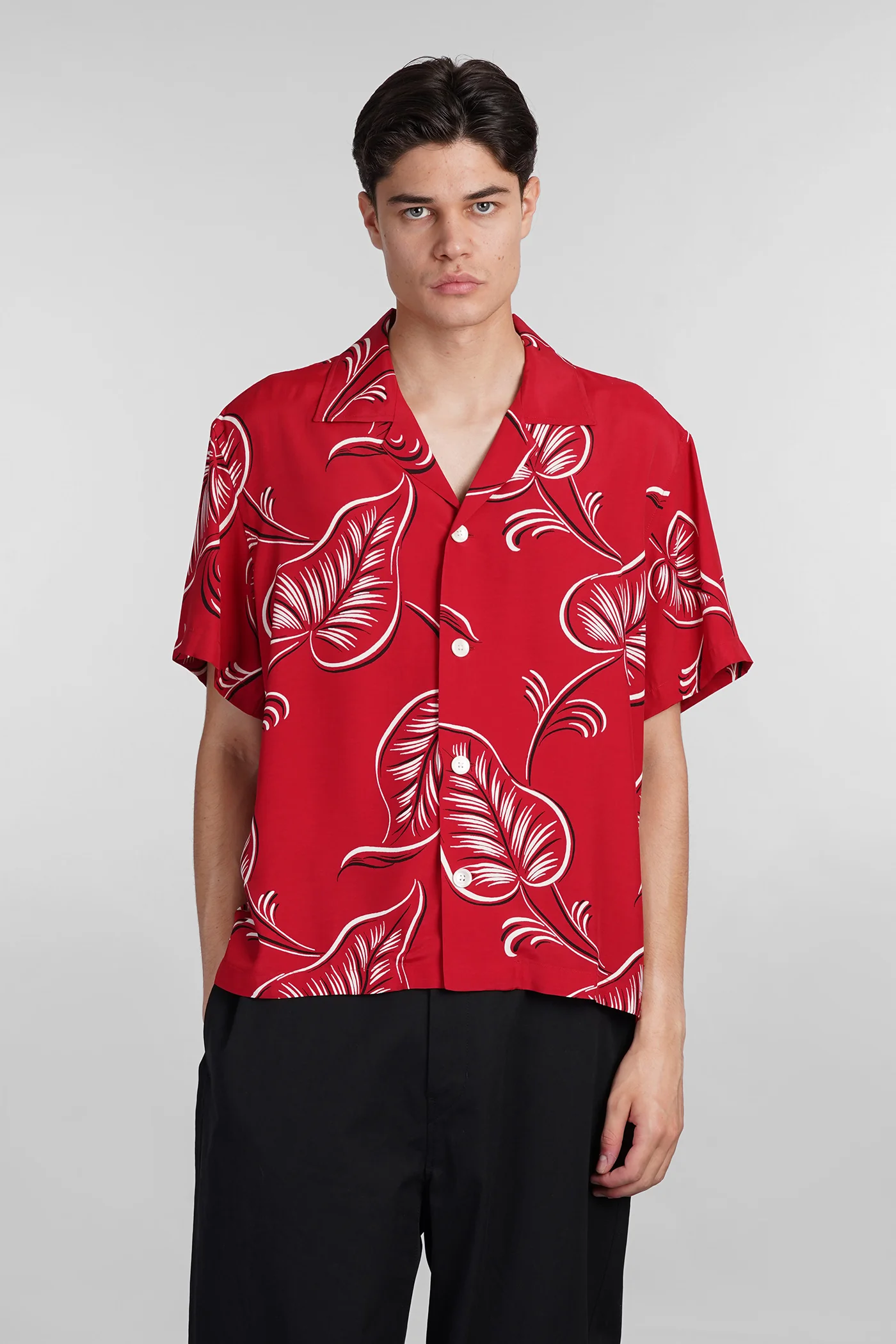 Shirt in red viscose