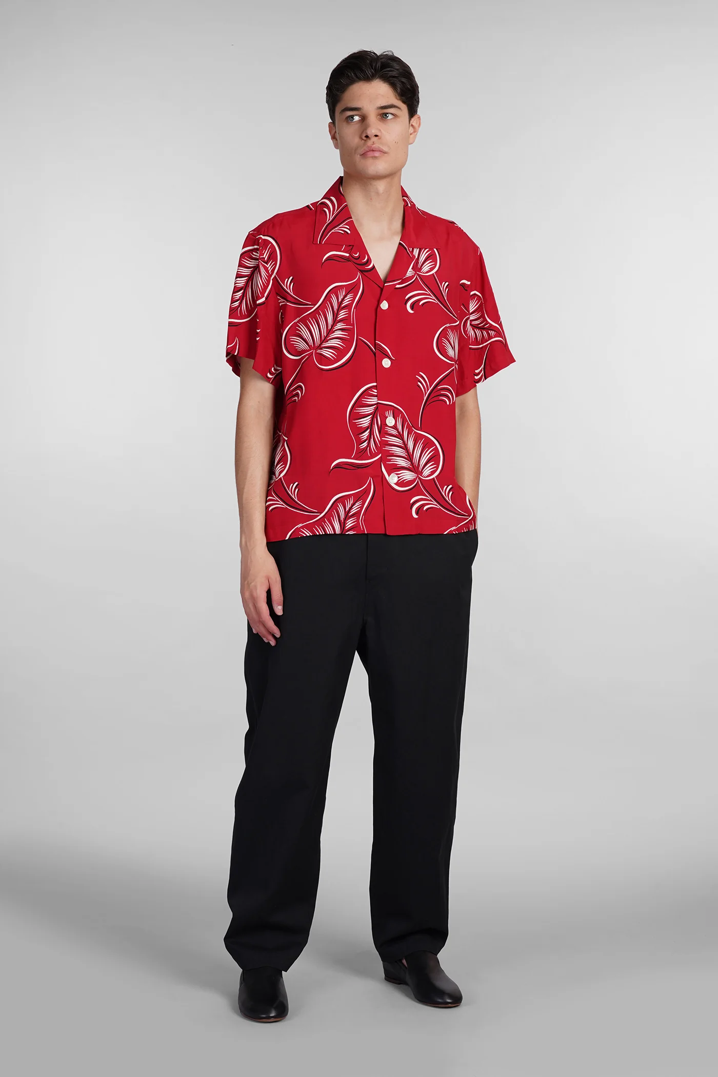 Shirt in red viscose - Image 2