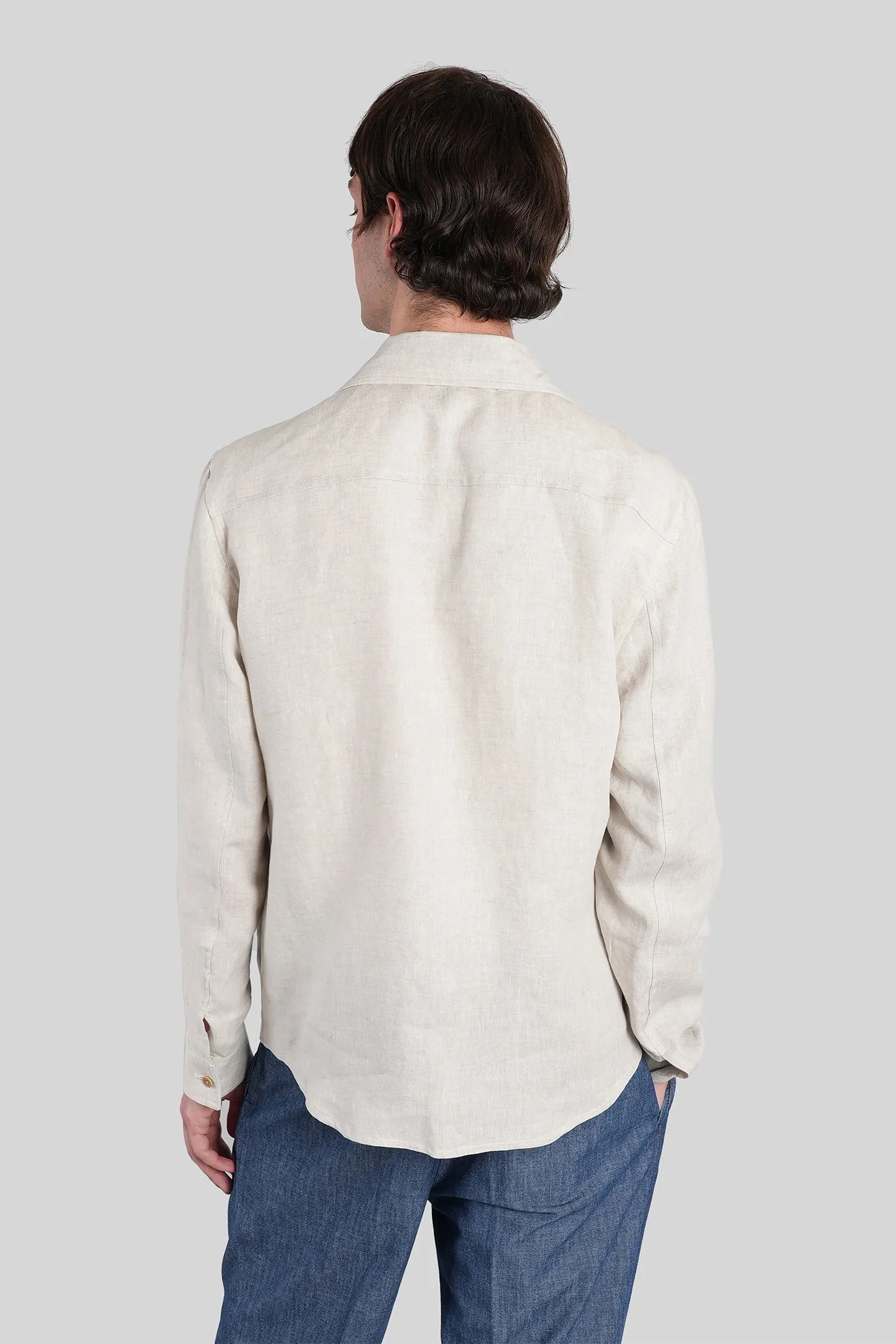 John Casual jacket in beige linen - Image 3