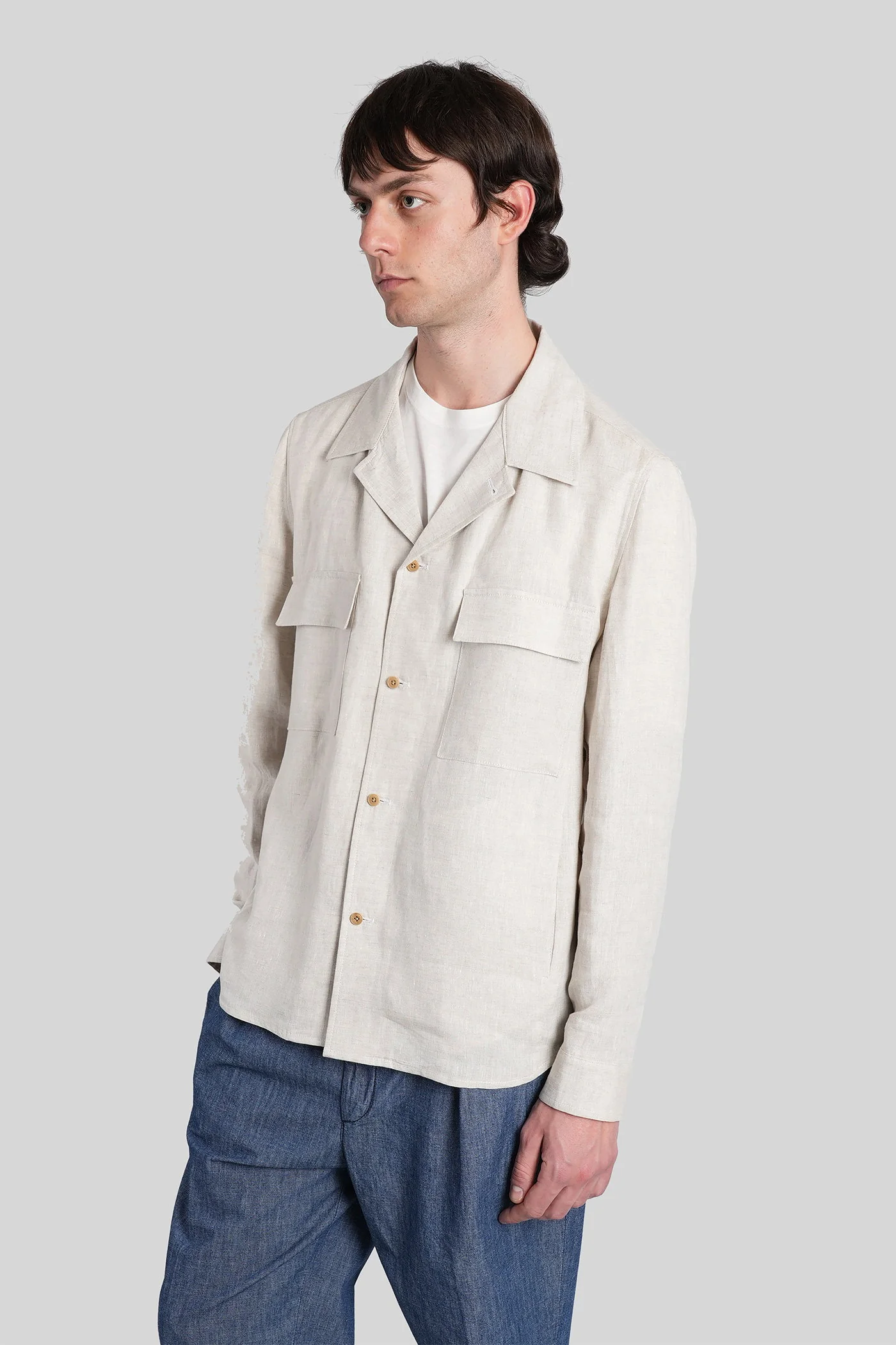 John Casual jacket in beige linen - Image 4