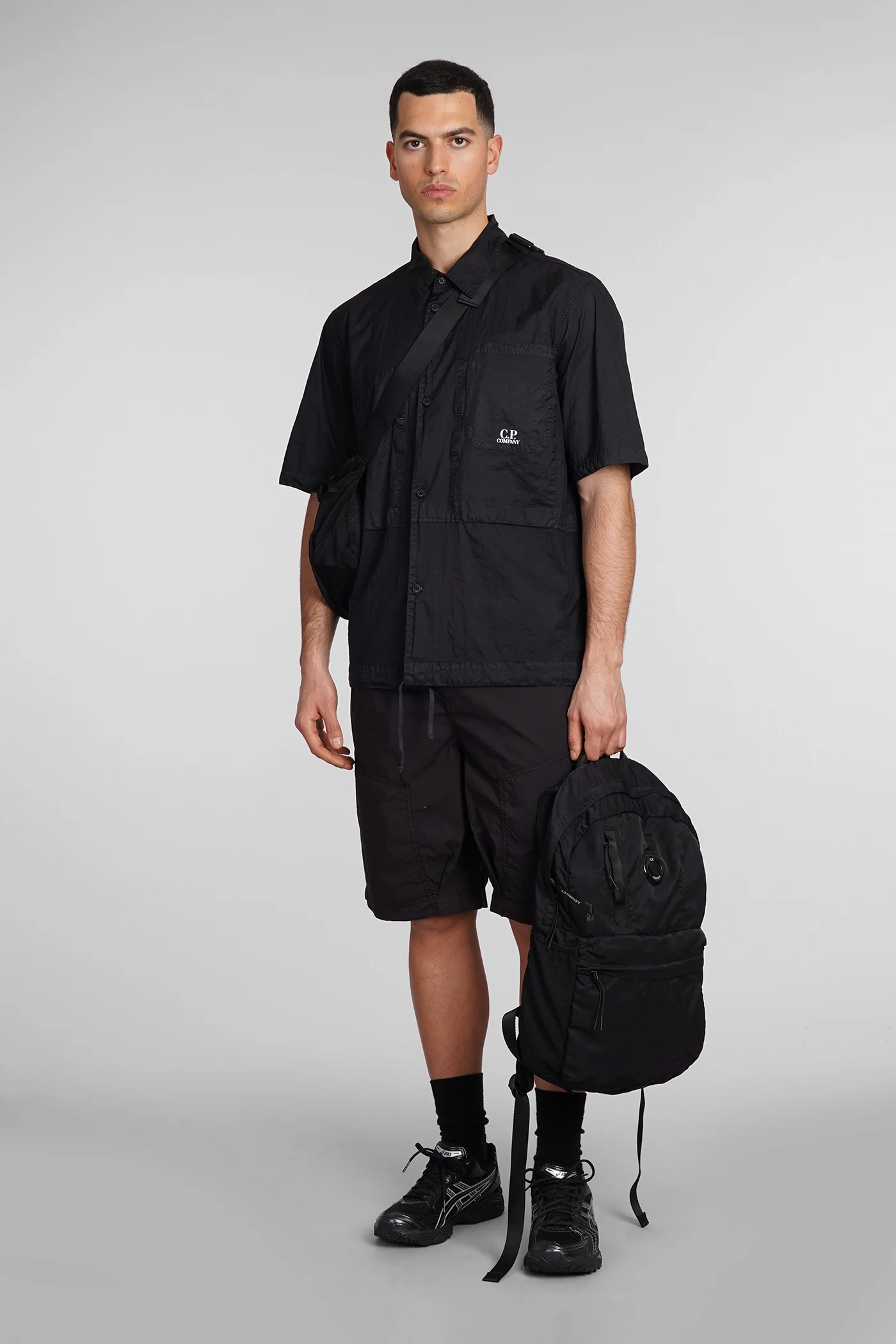 Shorts in black cotton - Image 2