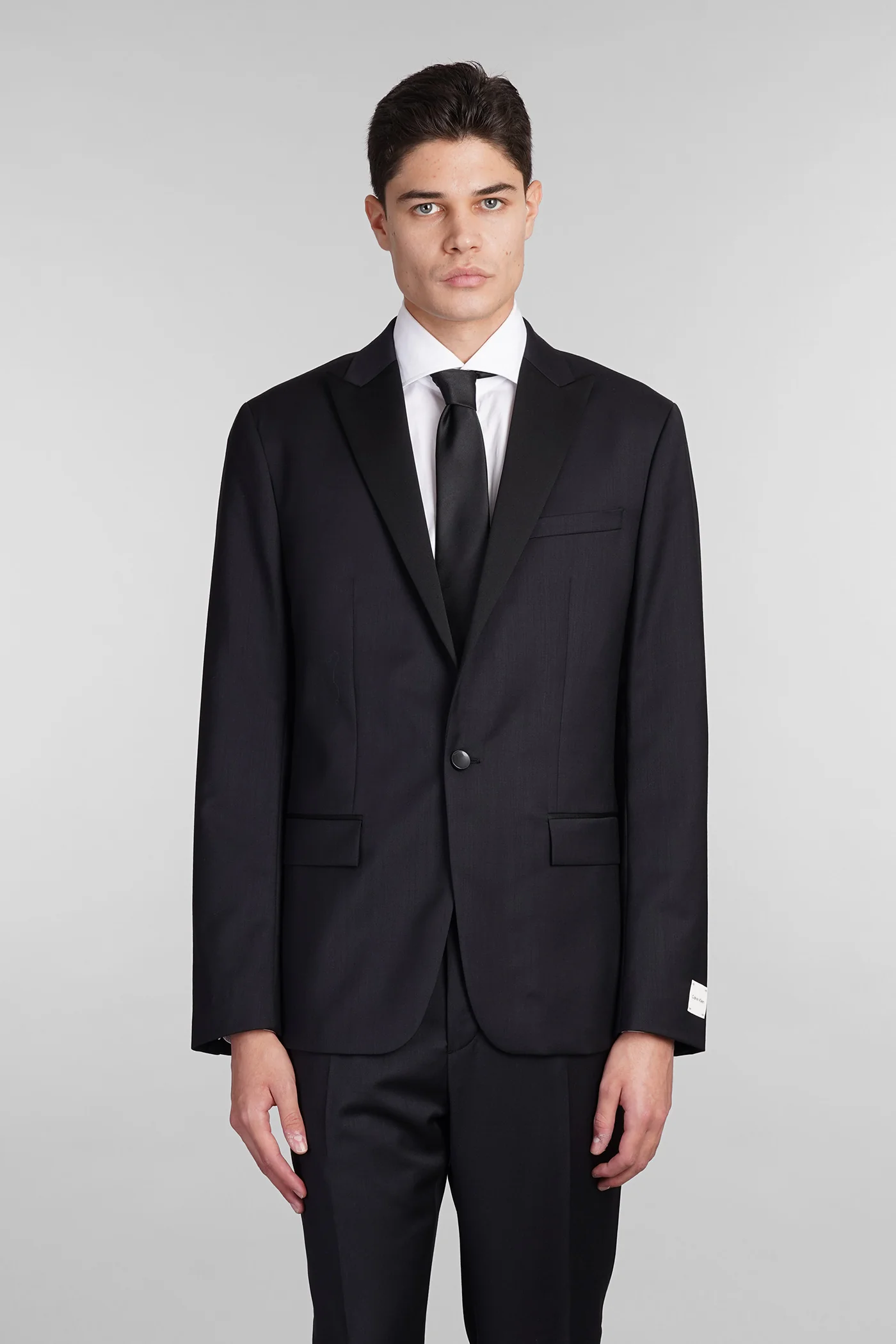 Blazer in black polyester