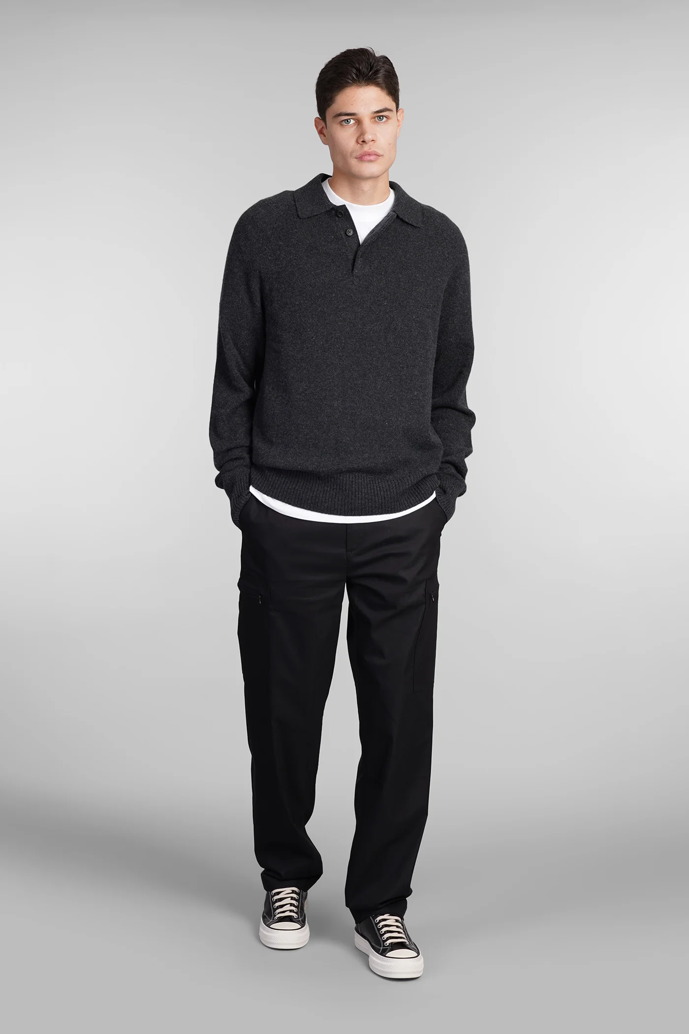 Polo in grey wool - Image 2