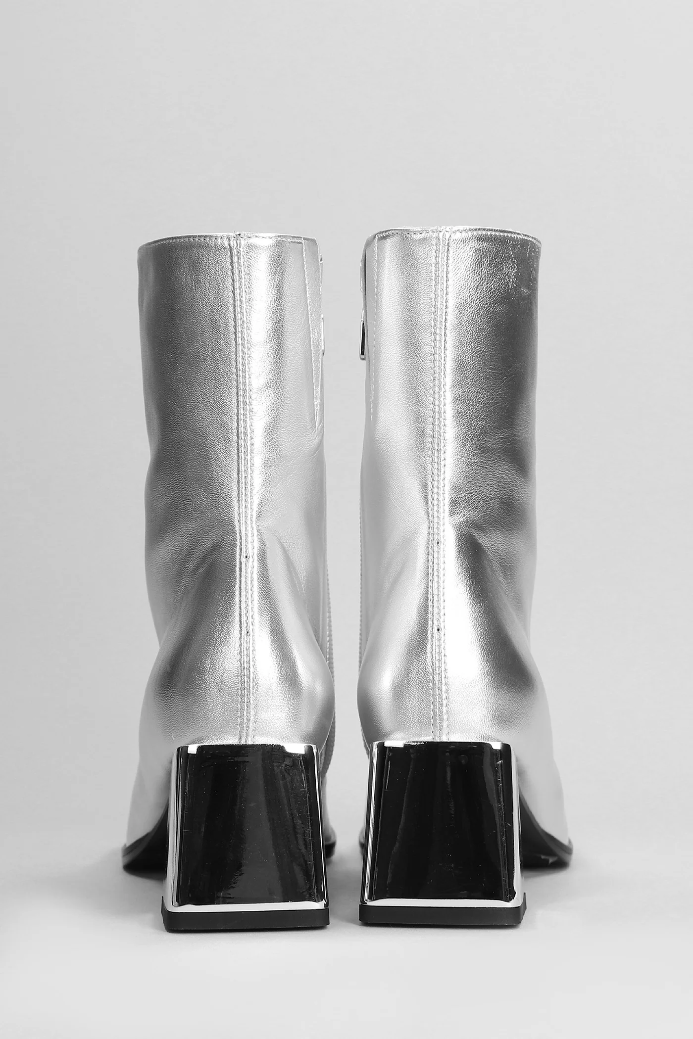 Odeon High heels Ankle boots in silver leather - Image 4