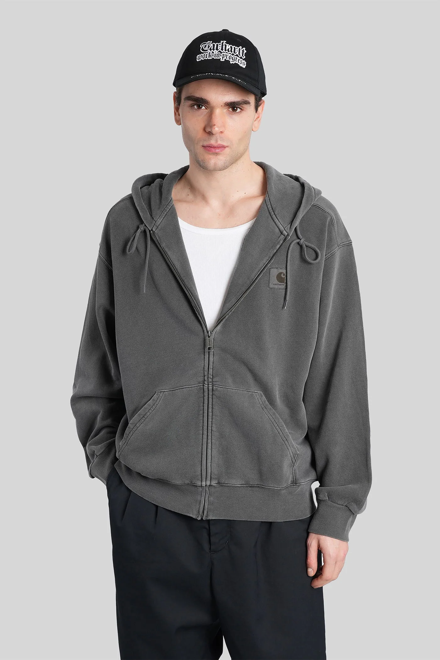 Hooded nelson jacket Sweatshirt in grey cotton