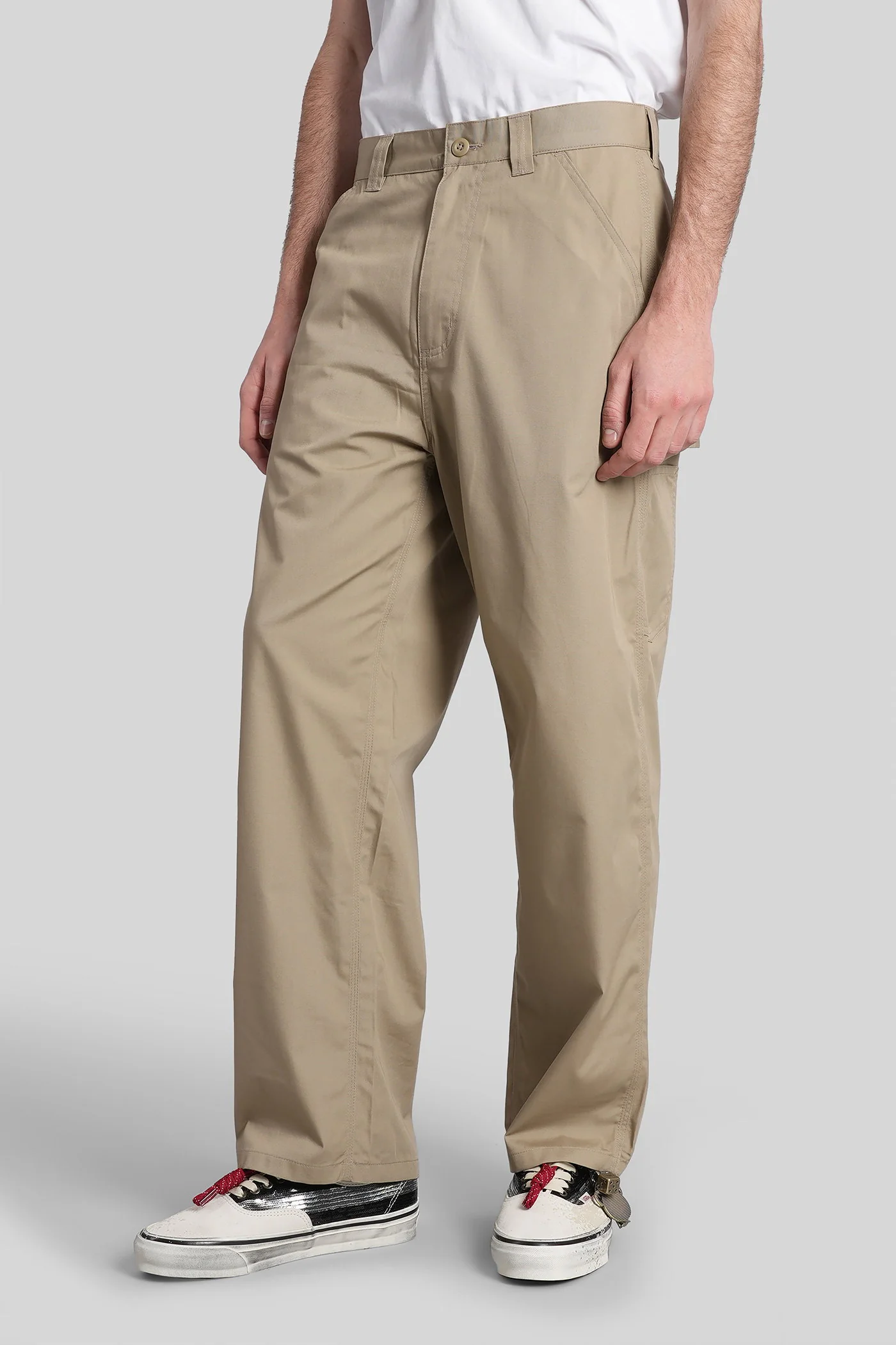 Postal single knee pant Pants in beige cotton - Image 4