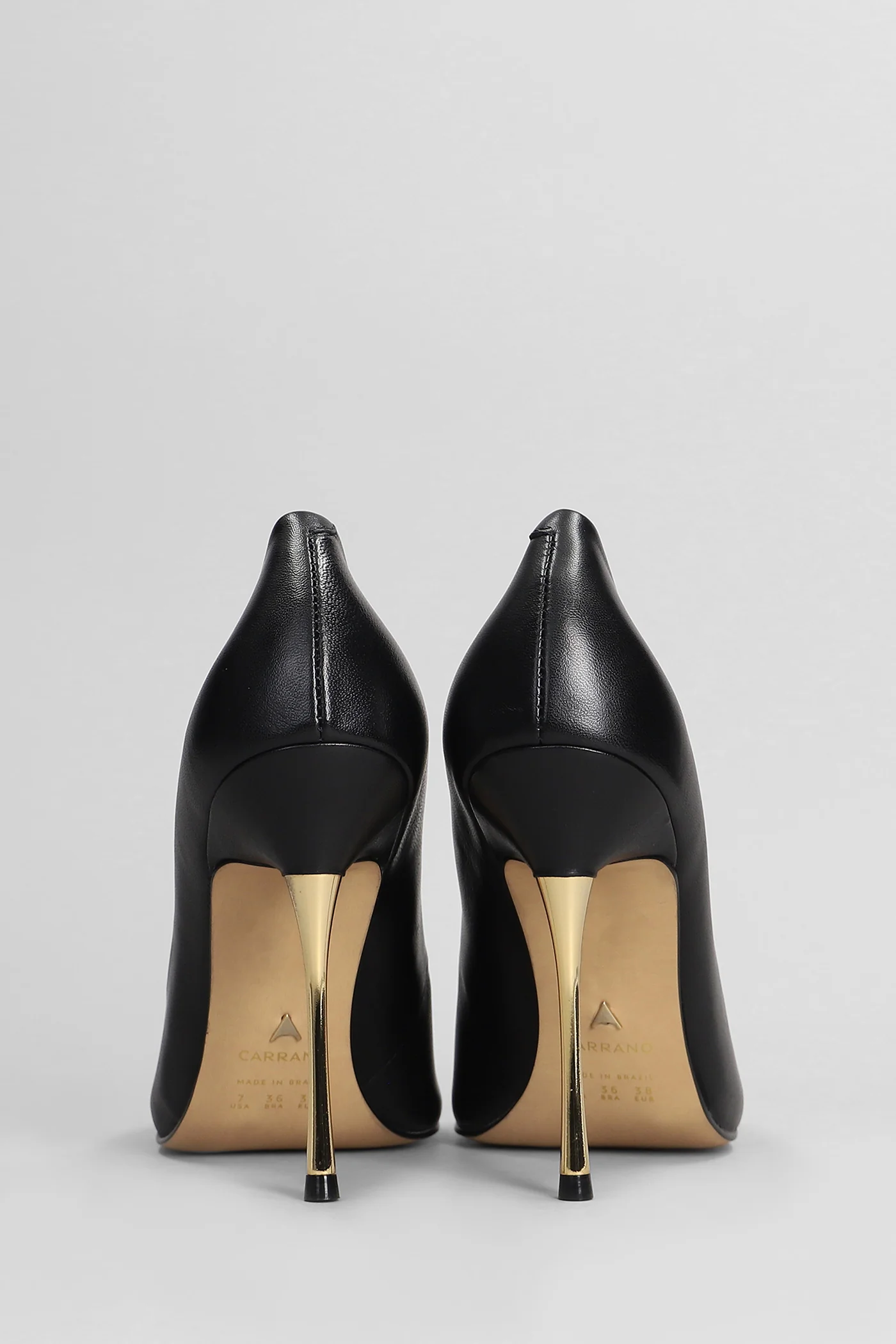 Pumps in black leather - Image 4