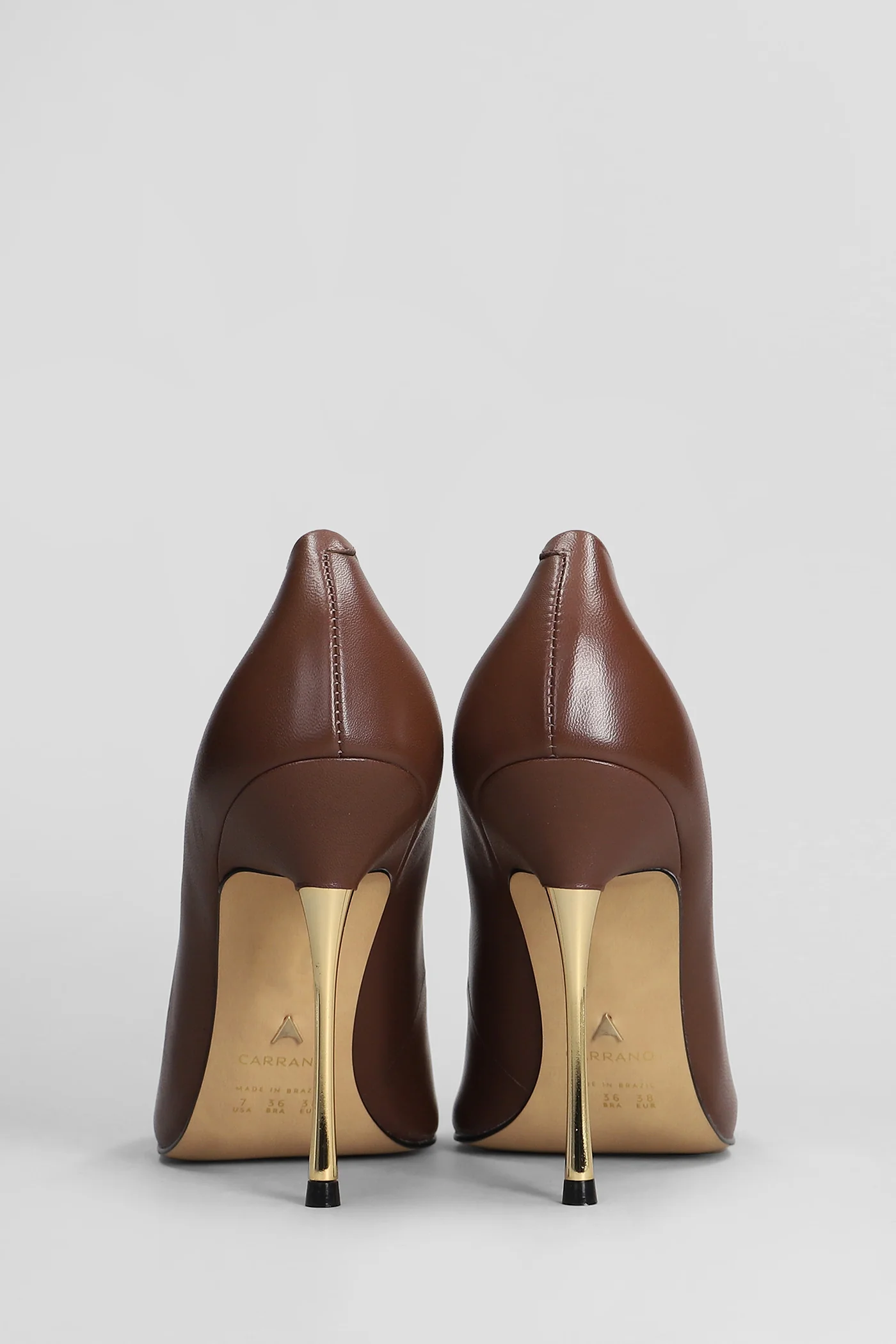 Pumps in brown leather - Image 4