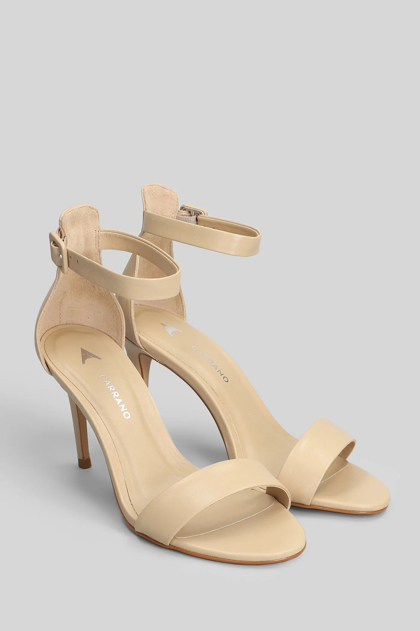 Sandals in beige leather - Image 2