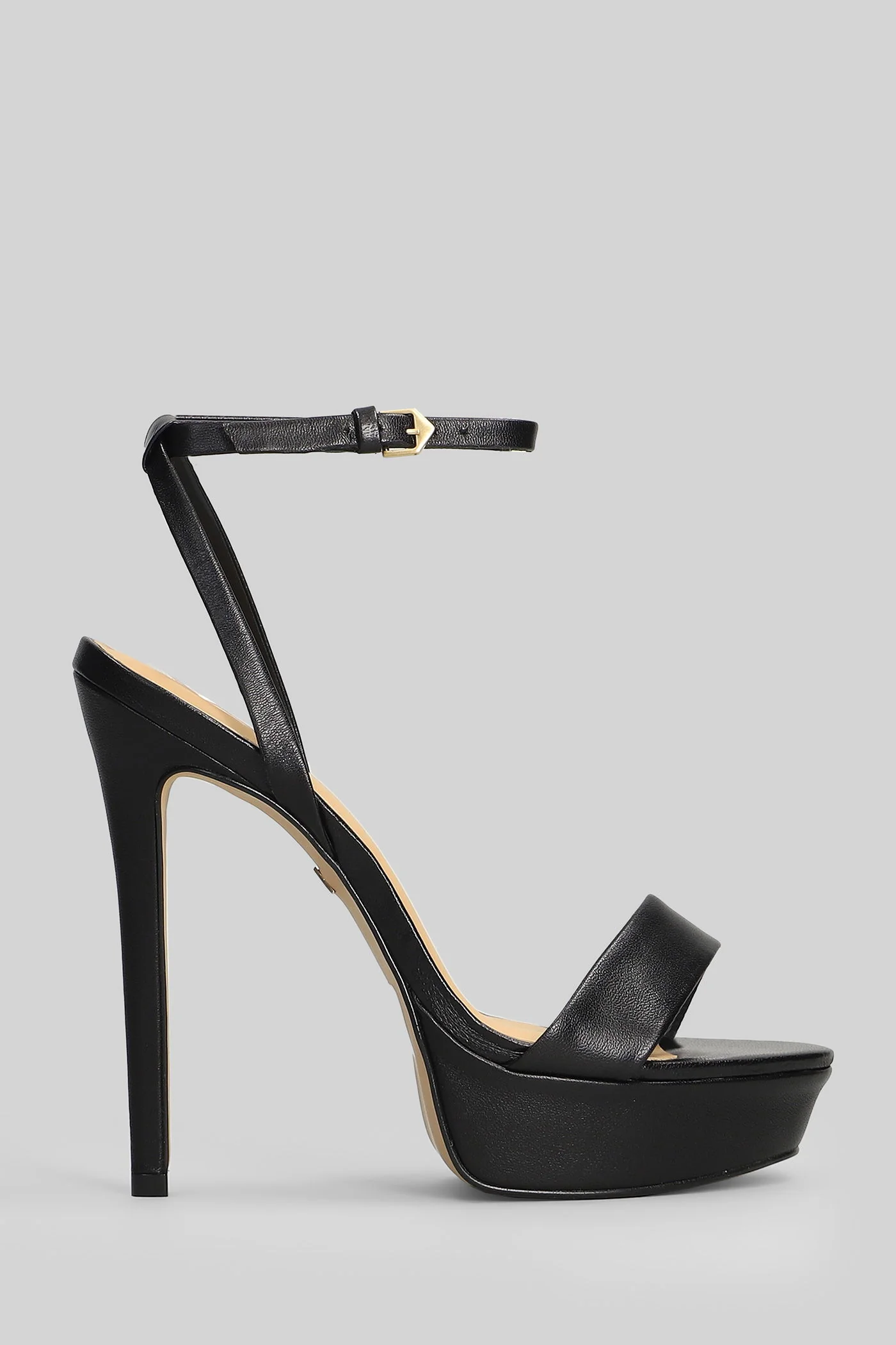 Sandals in black leather