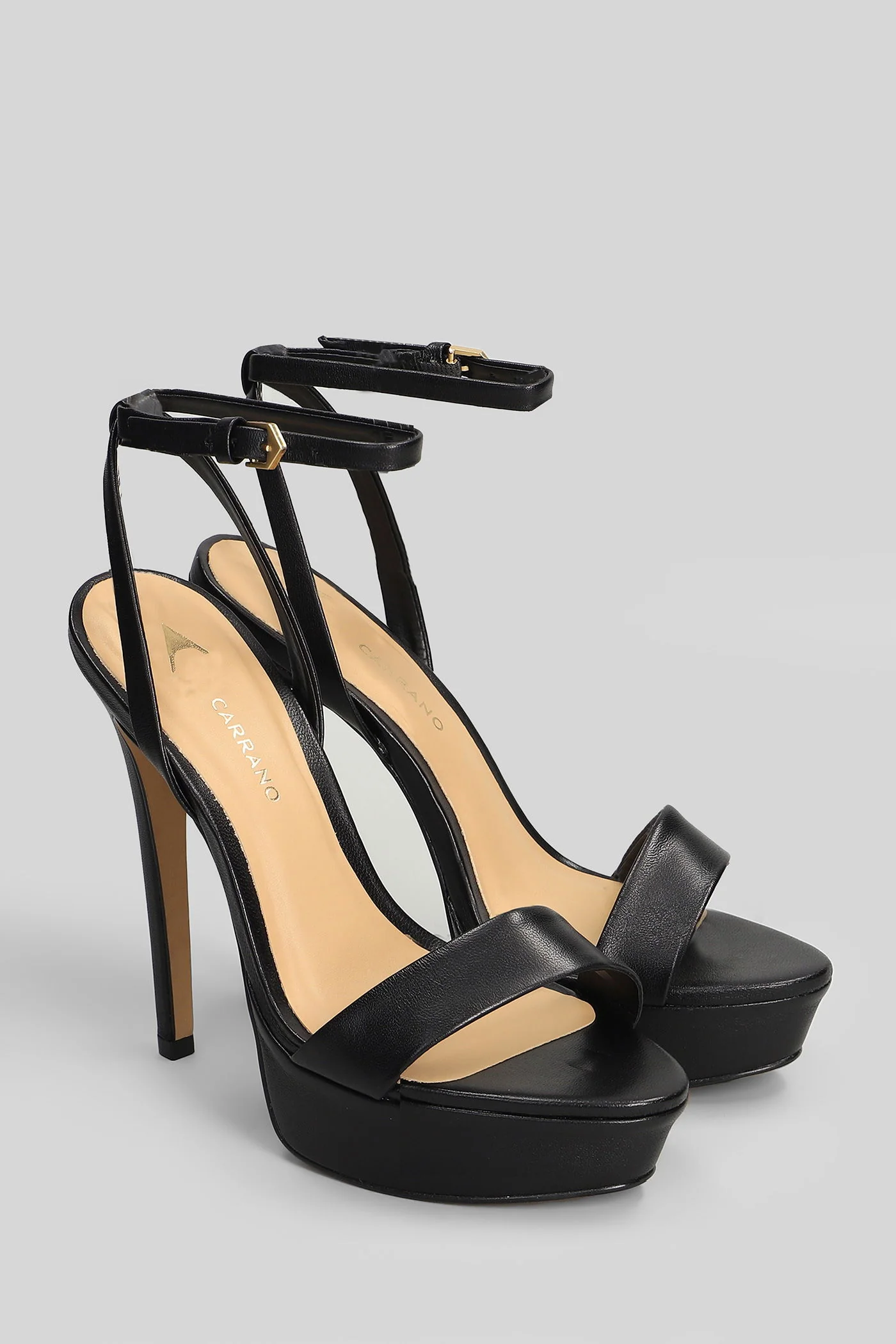 Sandals in black leather - Image 2