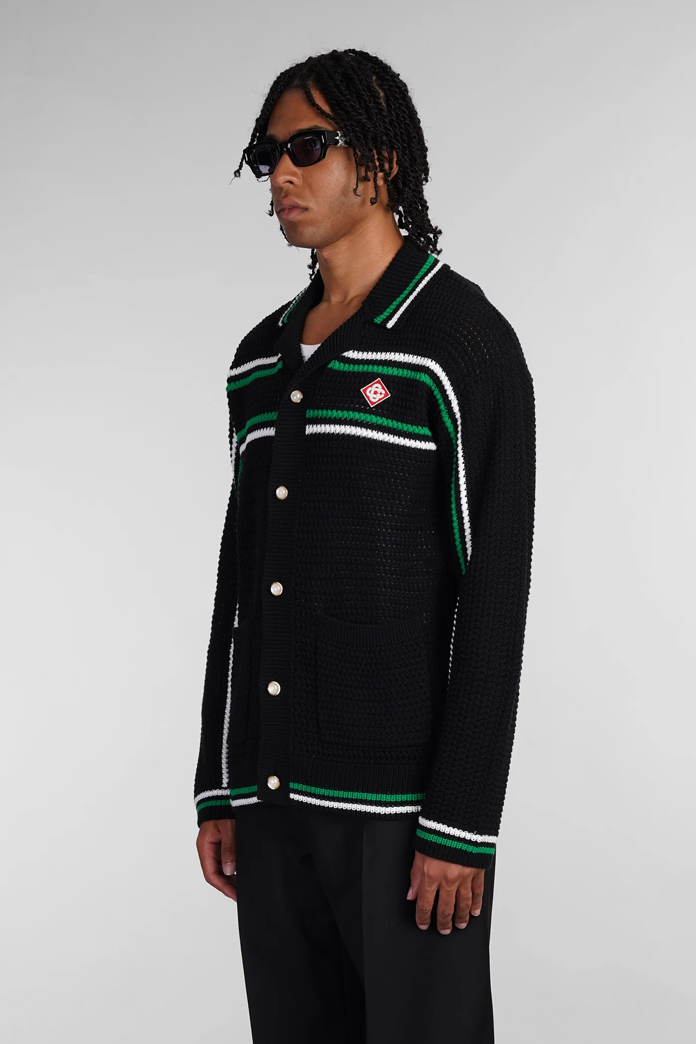 Cardigan in black cotton - Image 3