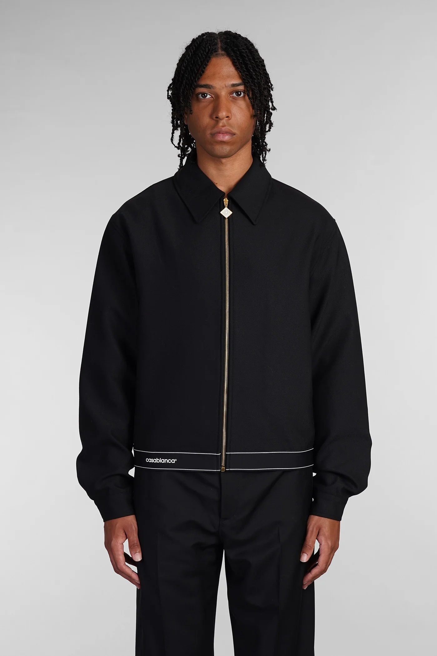 Casual jacket in black polyester