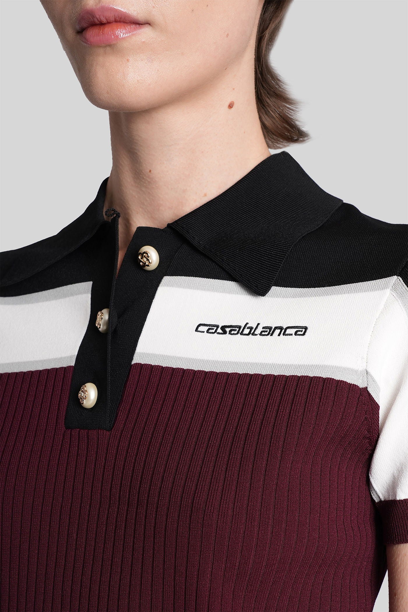 Polo in bordeaux viscose - Image 15