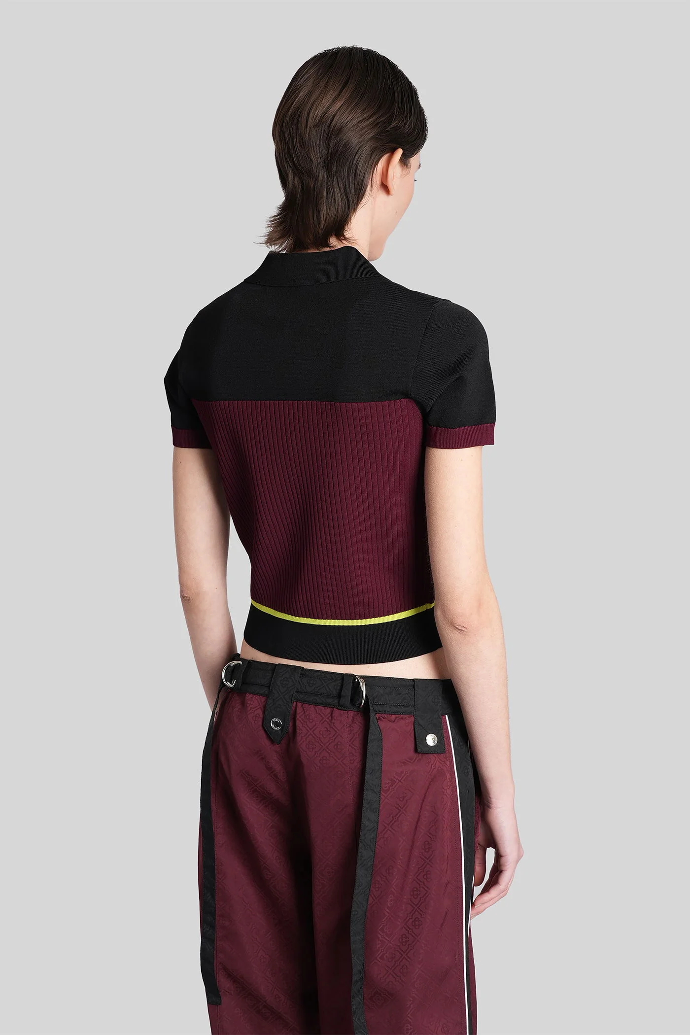 Polo in bordeaux viscose - Image 8