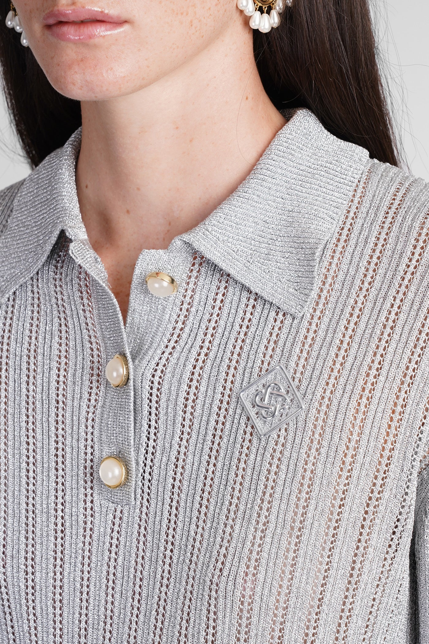 Polo in grey viscose - Image 5