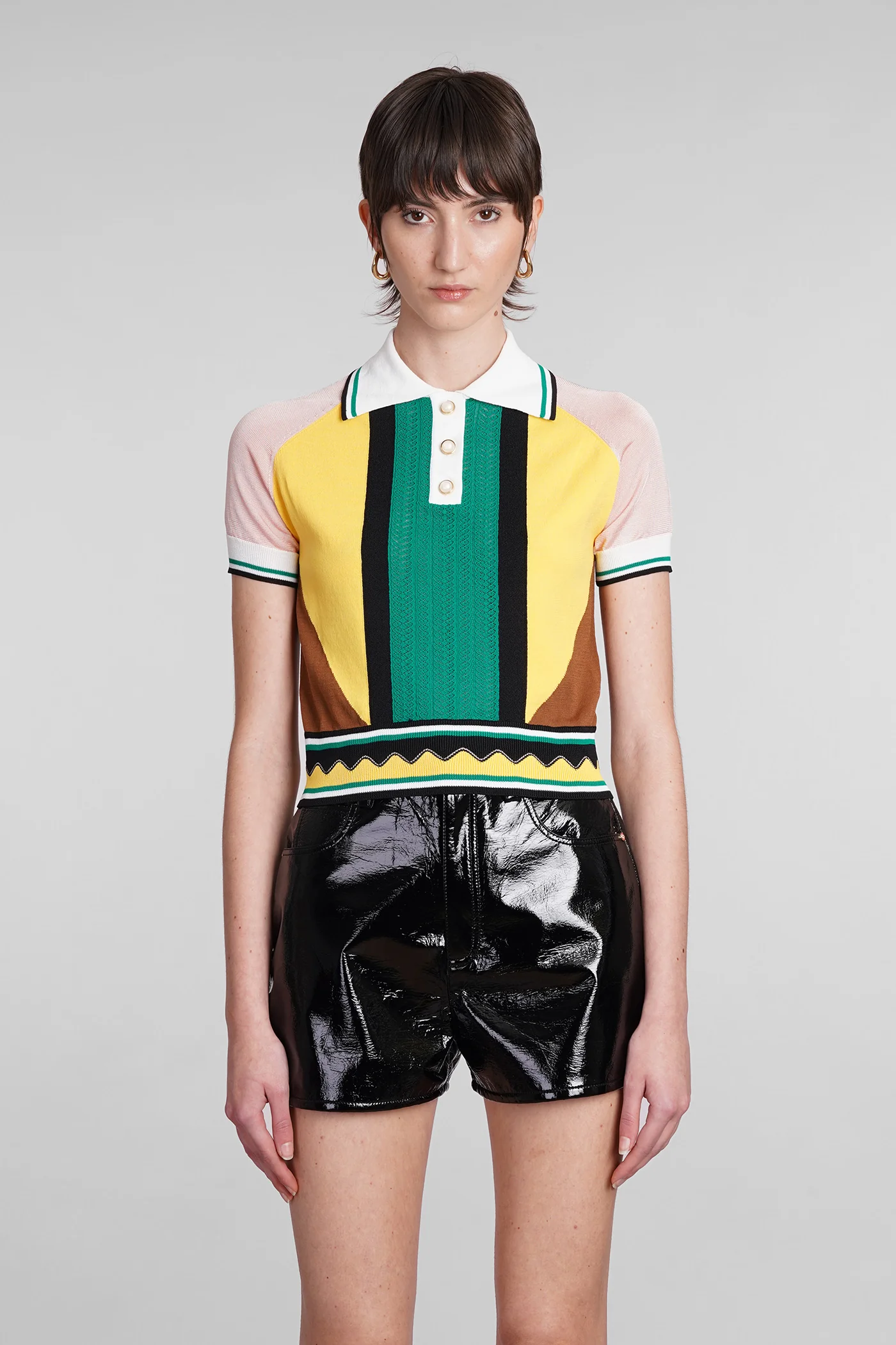 Polo in multicolor viscose