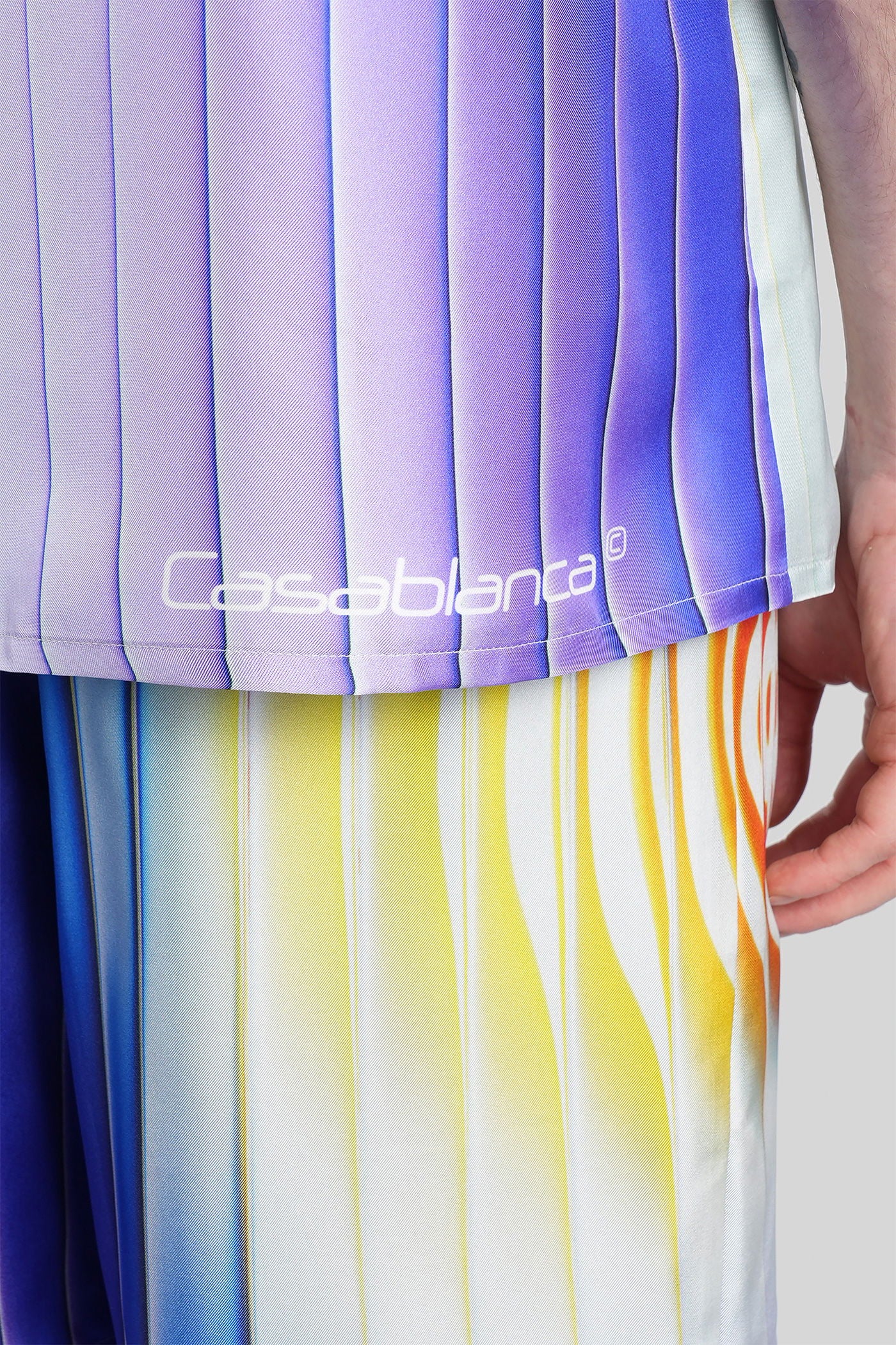 Shirt in blue silk - Image 5