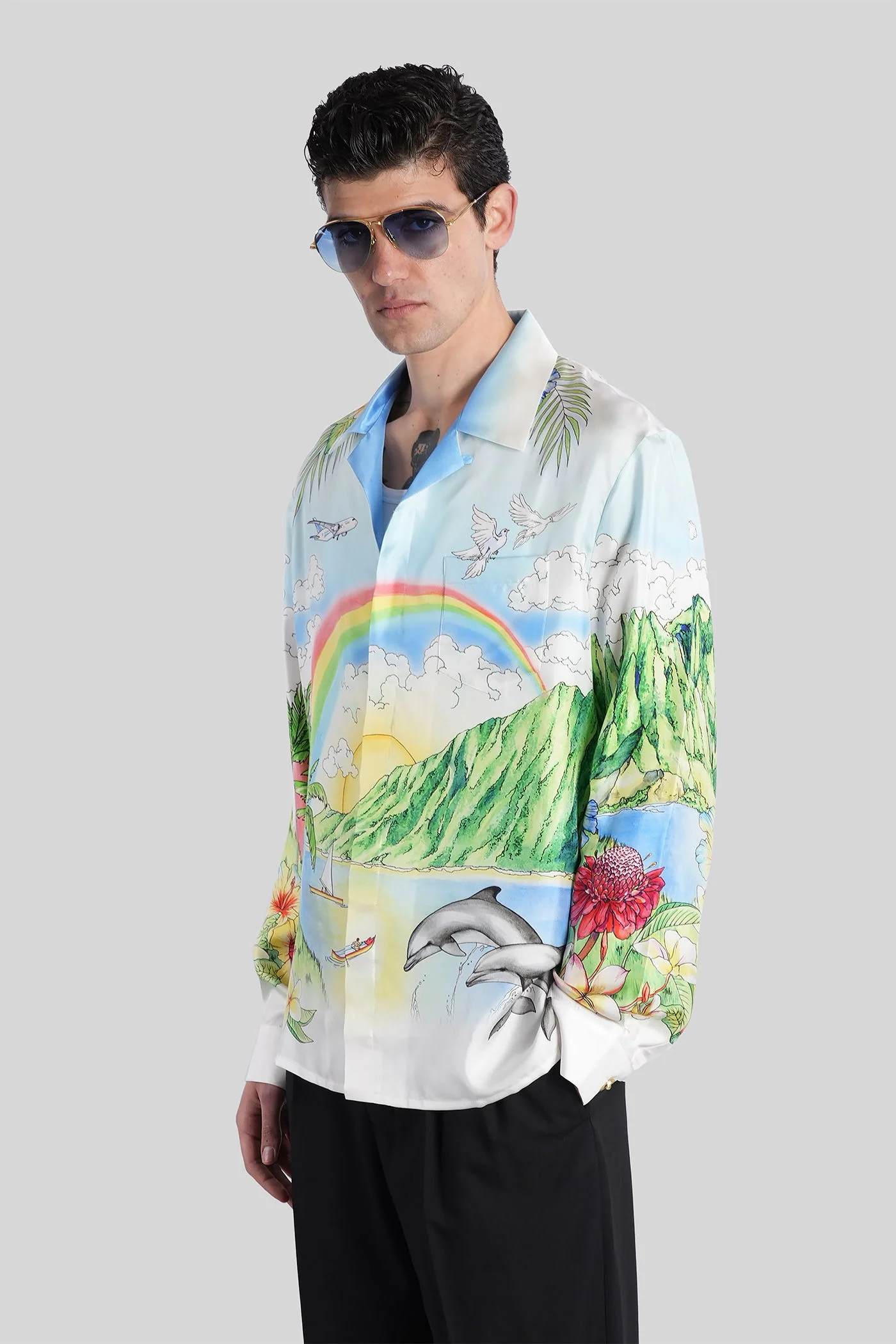 Shirt in multicolor silk - Image 4