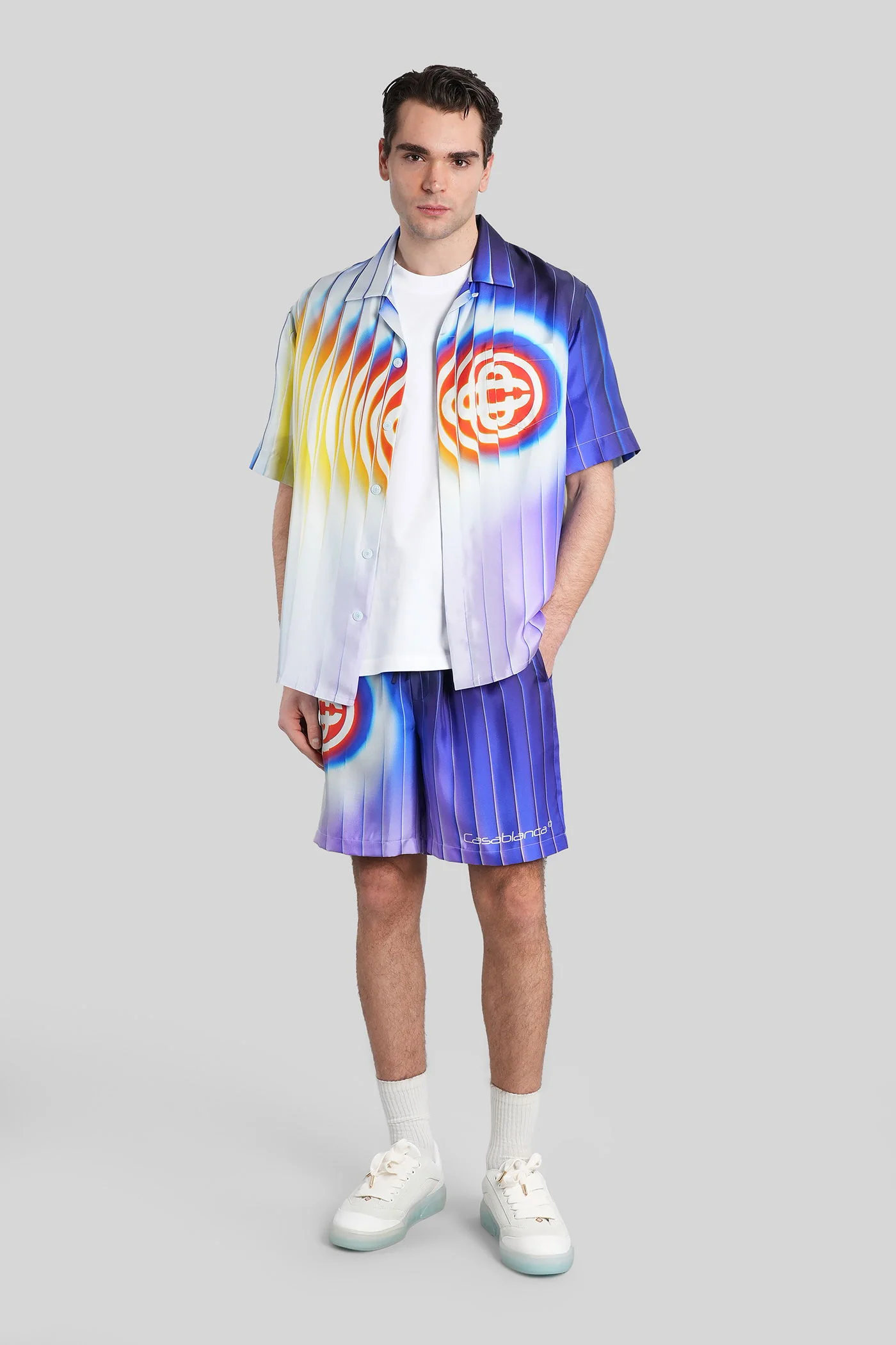 Shorts in blue silk - Image 2
