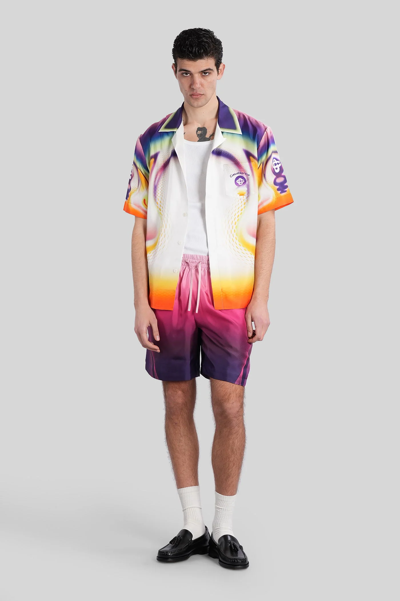Shorts in multicolor silk - Image 2