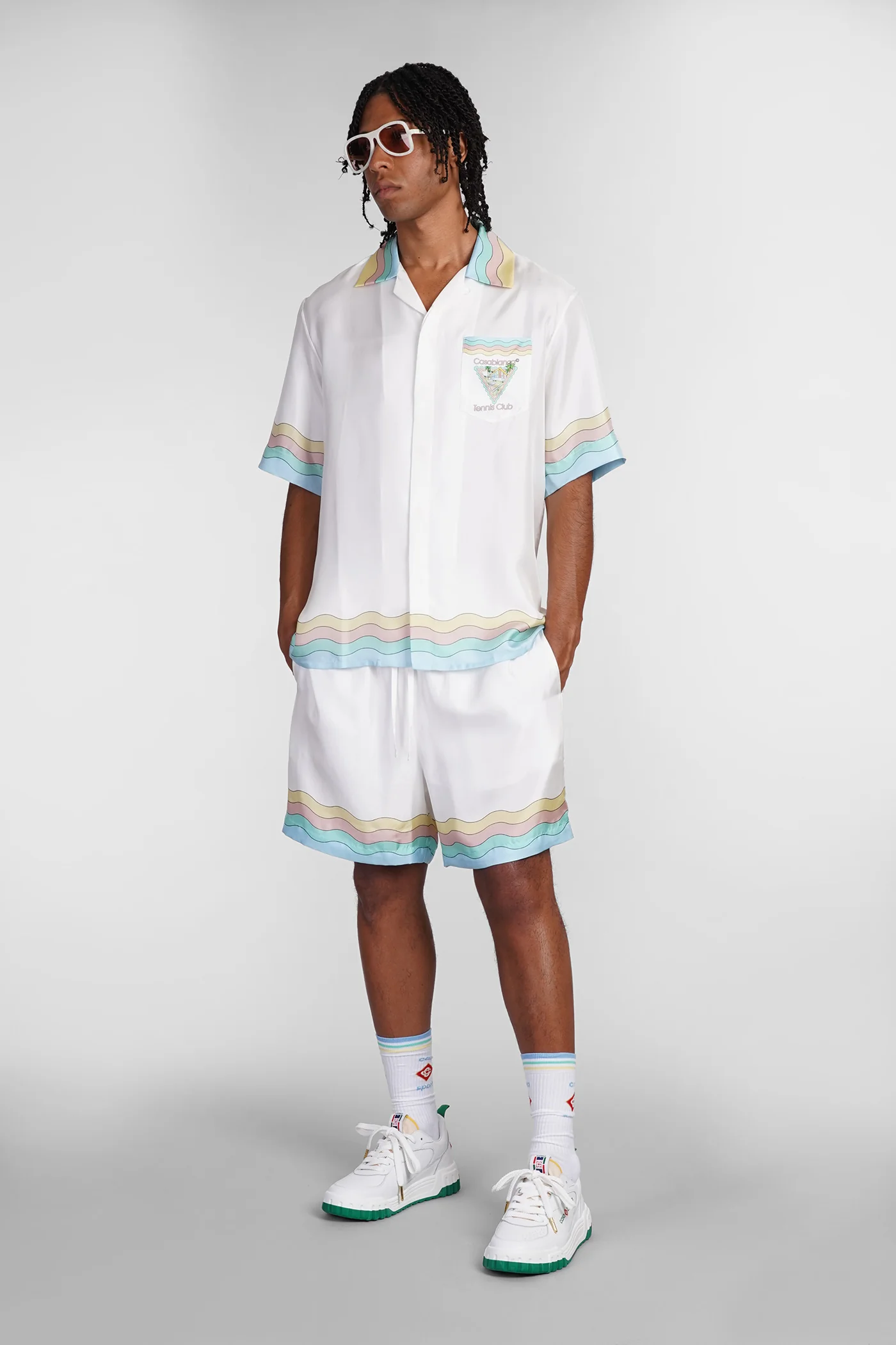 Shorts in white silk - Image 2
