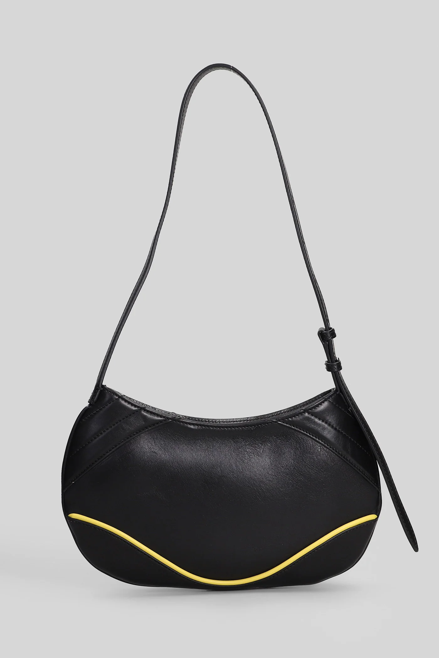 Shoulder bag in black leather - Image 3