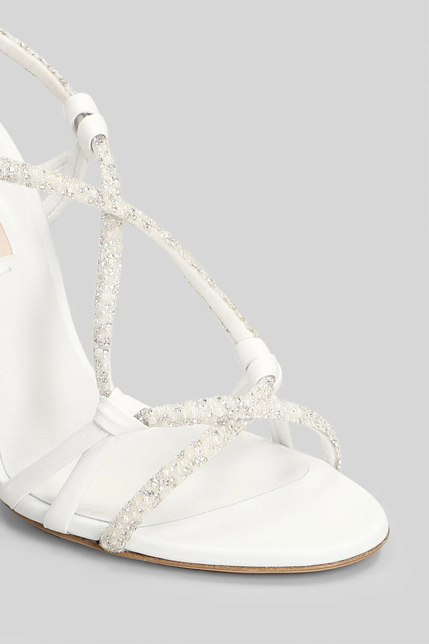 Sandals in white leather - Image 55