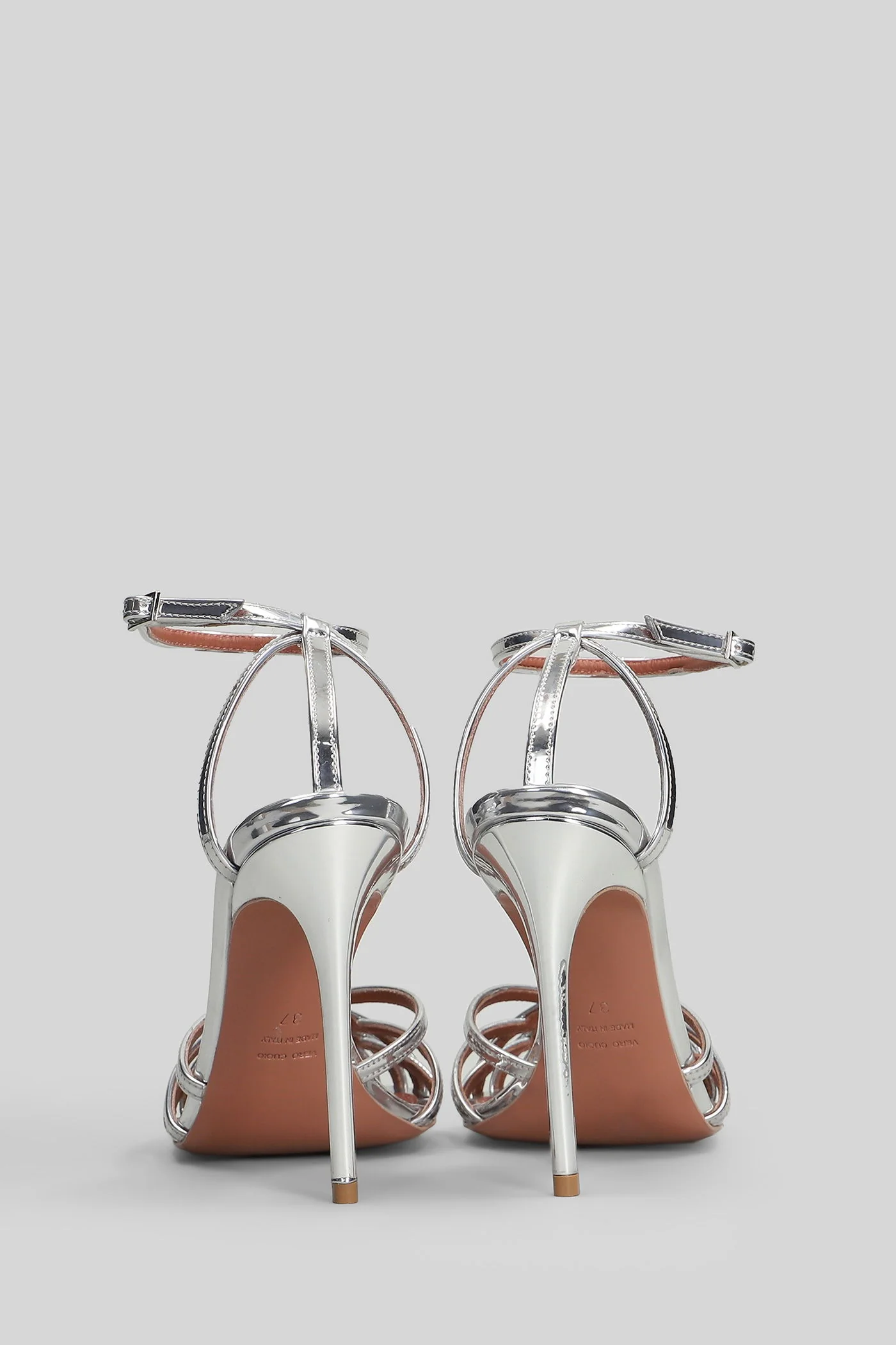 Miami Sandals in silver leather - Image 4