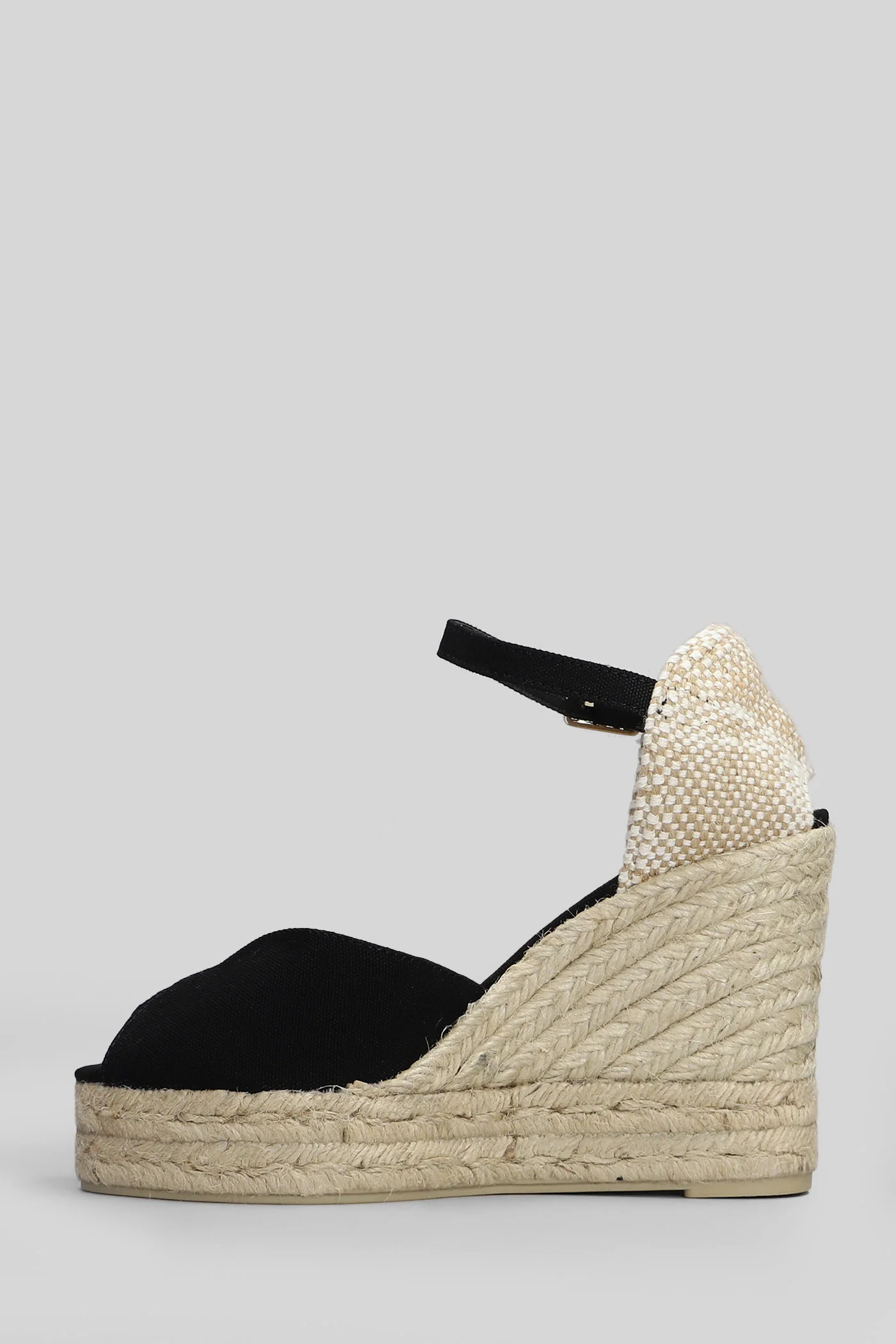 Bianca-8Ed-001 Wedges in black canvas - Image 3