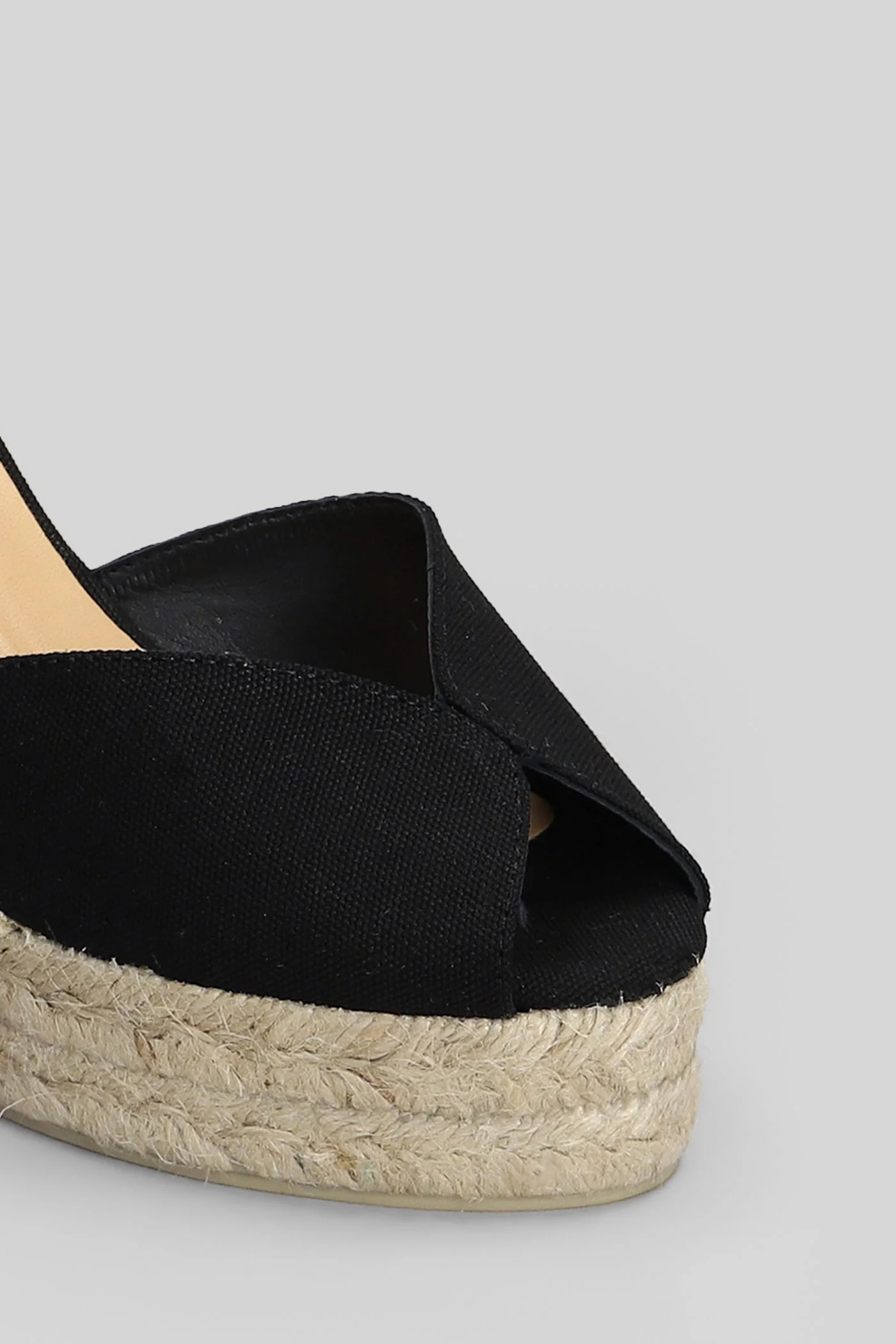 Bianca-8Ed-001 Wedges in black canvas - Image 5