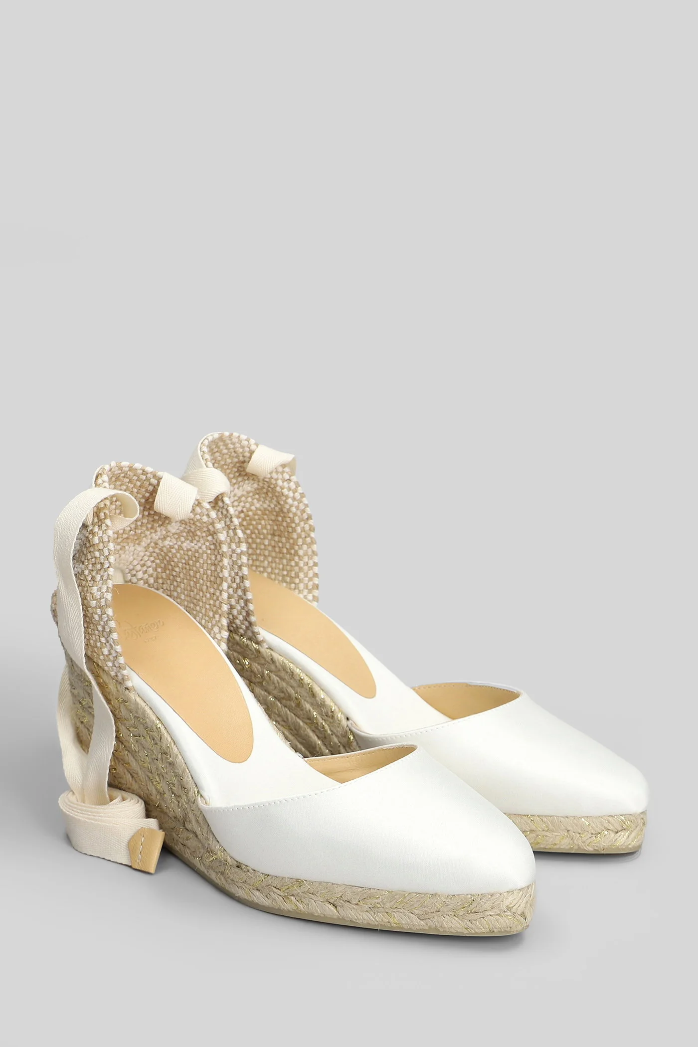 Chiarita-8Ed-001 Wedges in white canvas - Image 2
