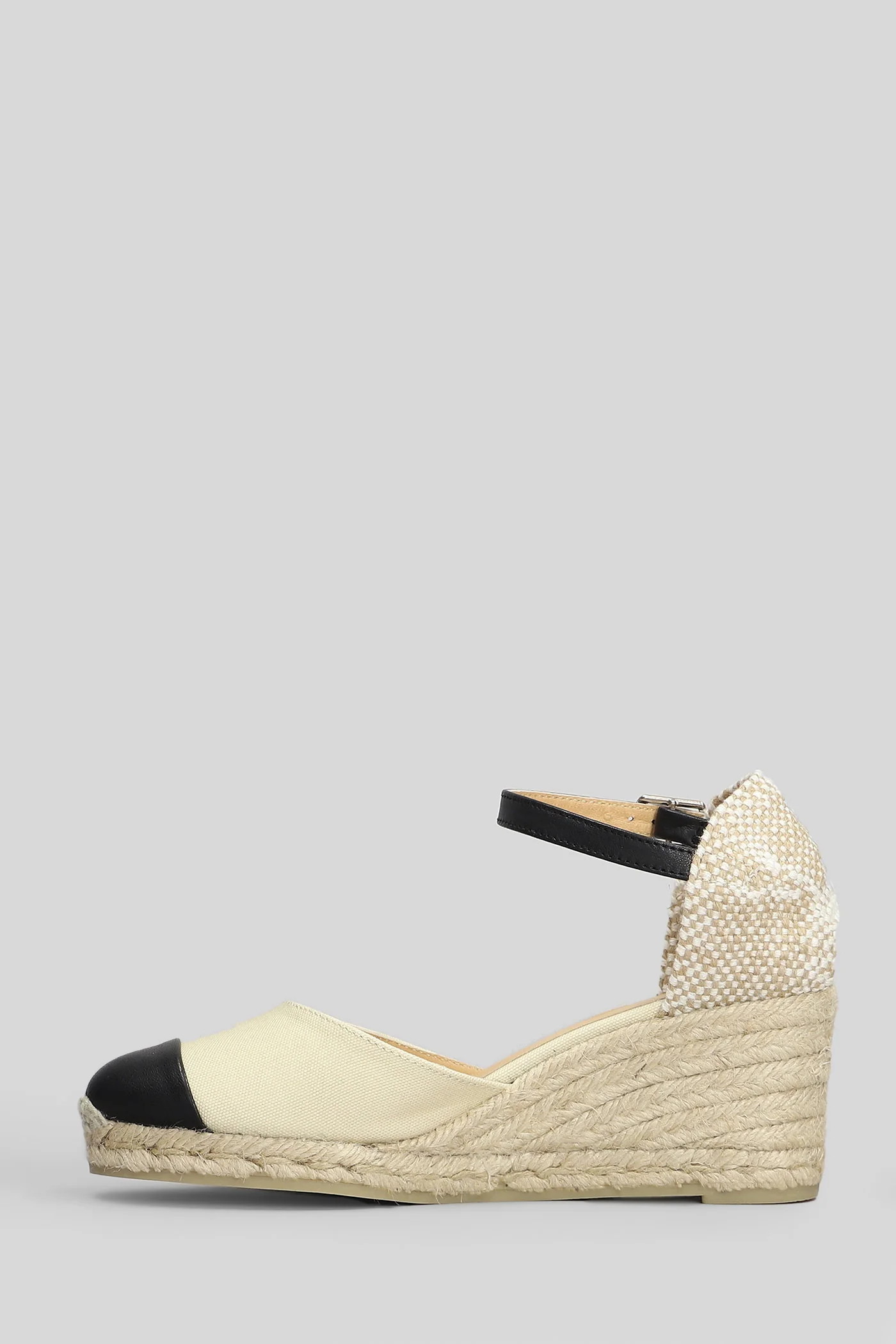 Coraline-6-264 Wedges in beige canvas - Image 3