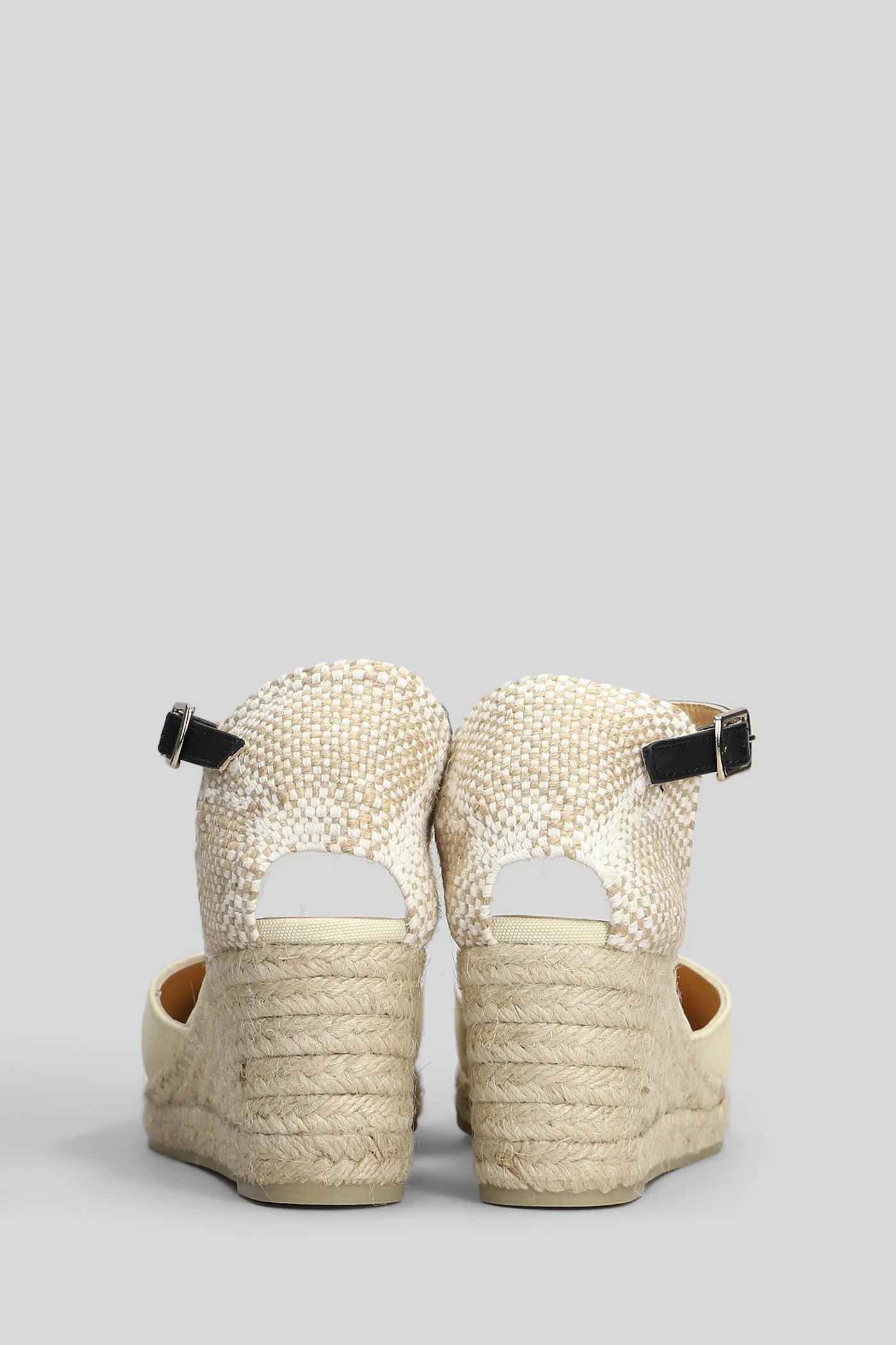 Coraline-6-264 Wedges in beige canvas - Image 4