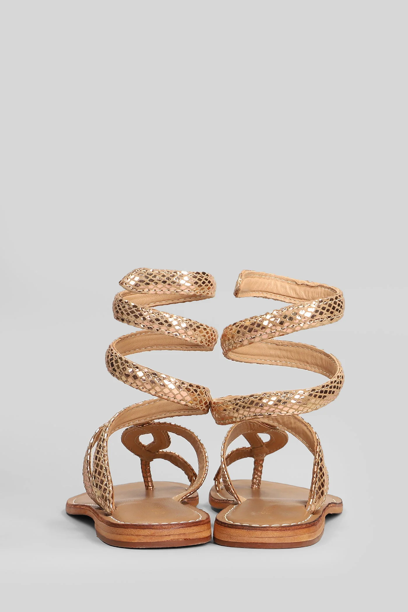 Flat sandal-slipper in copper leather - Image 9