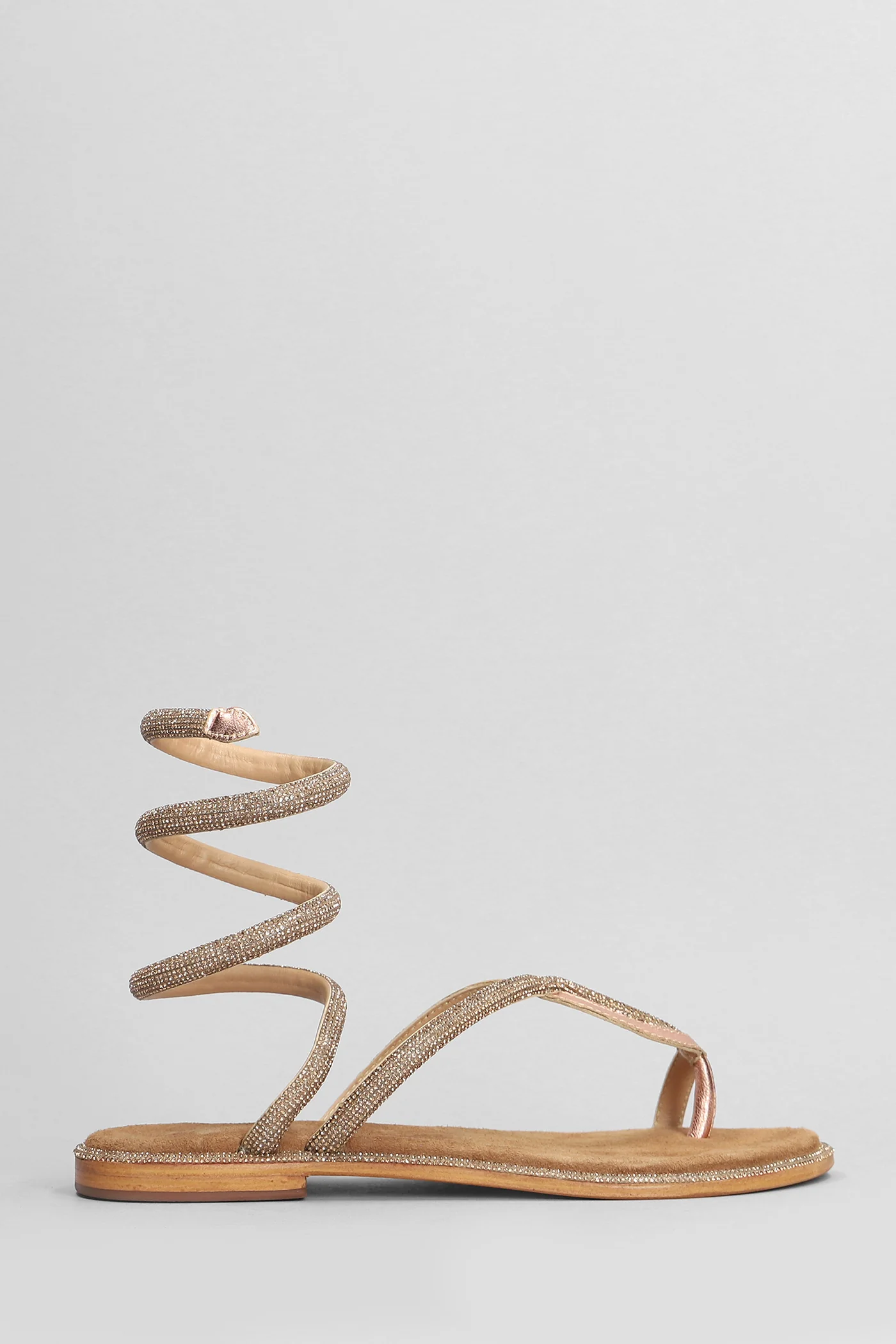 Flats in copper leather