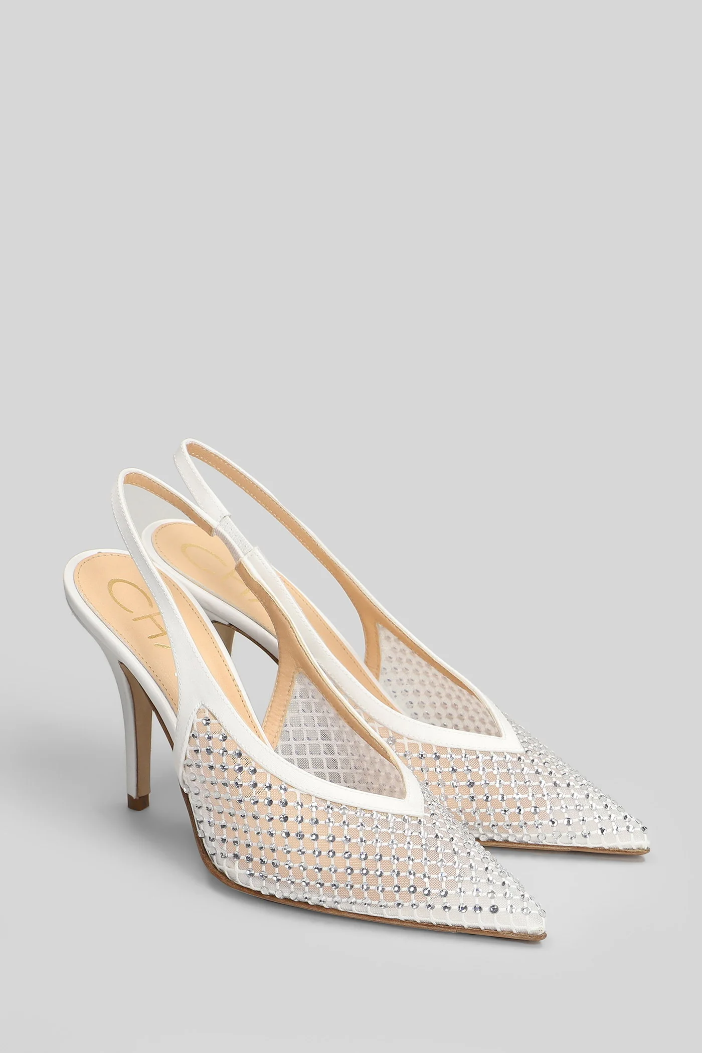 Pumps in white satin - Image 2