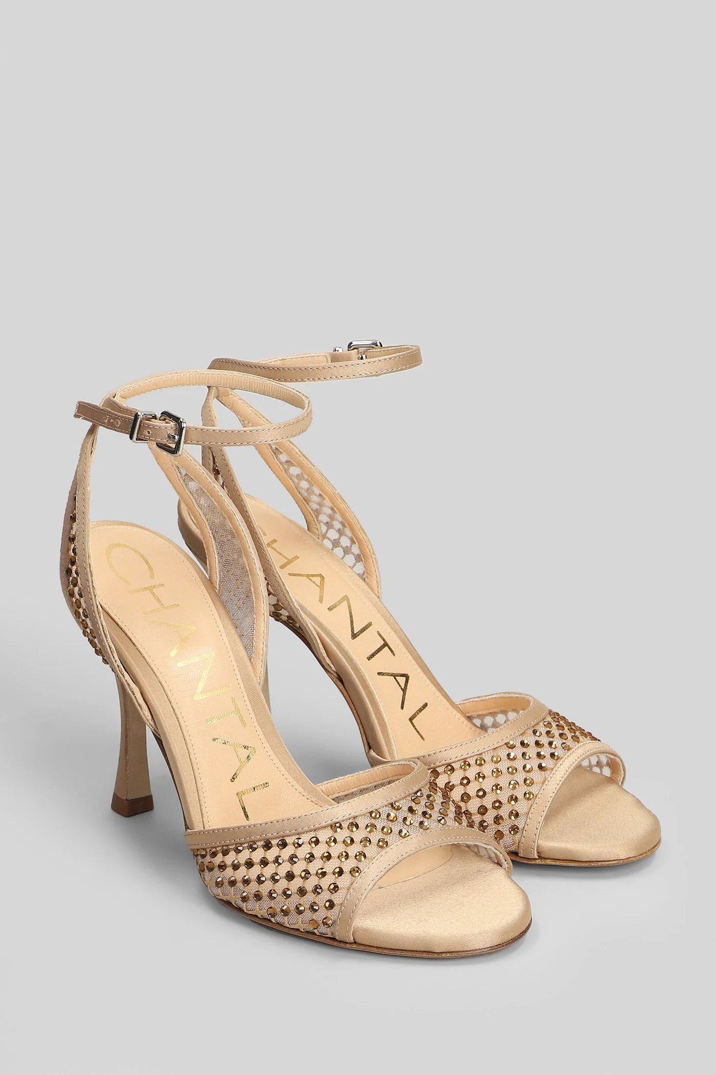 Sandals in powder satin - Image 2