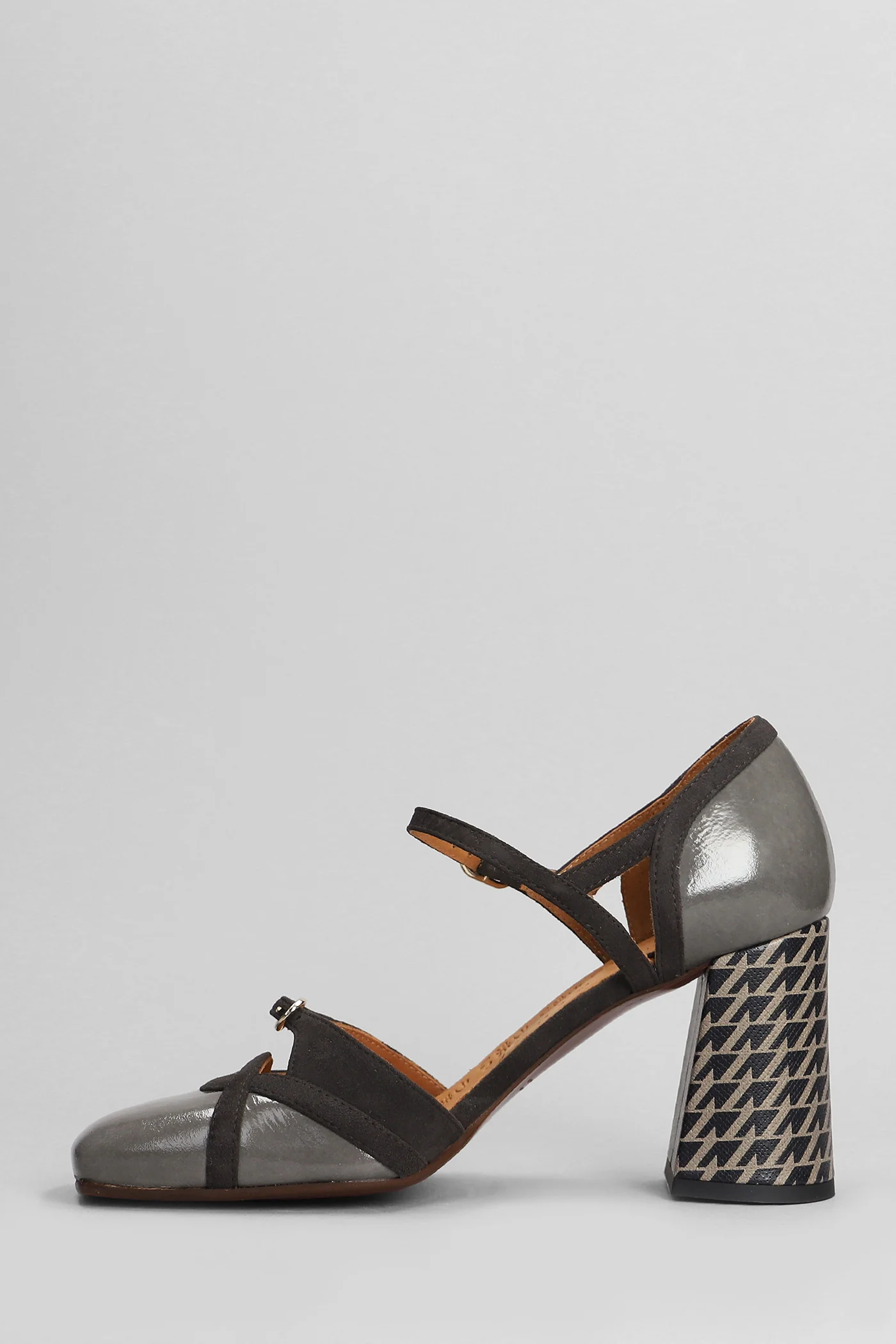 Obindi Pumps in grey leather - Image 3