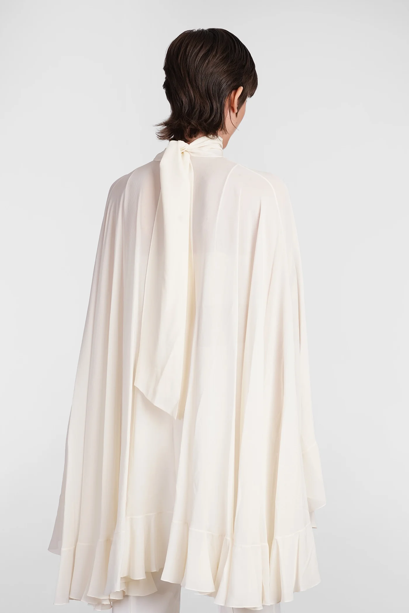 Blouse in beige silk - Image 3