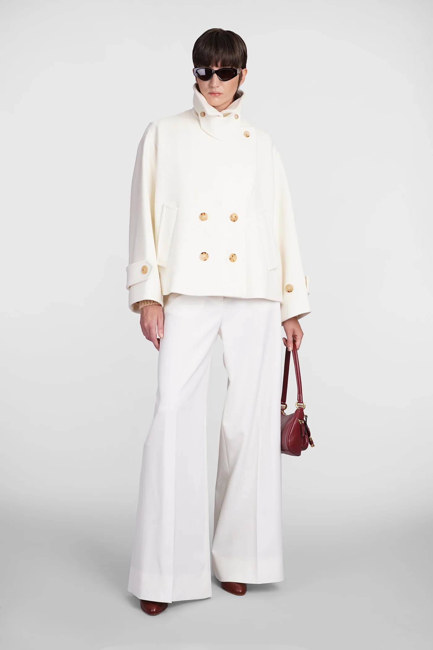 Coat in beige wool - Image 2