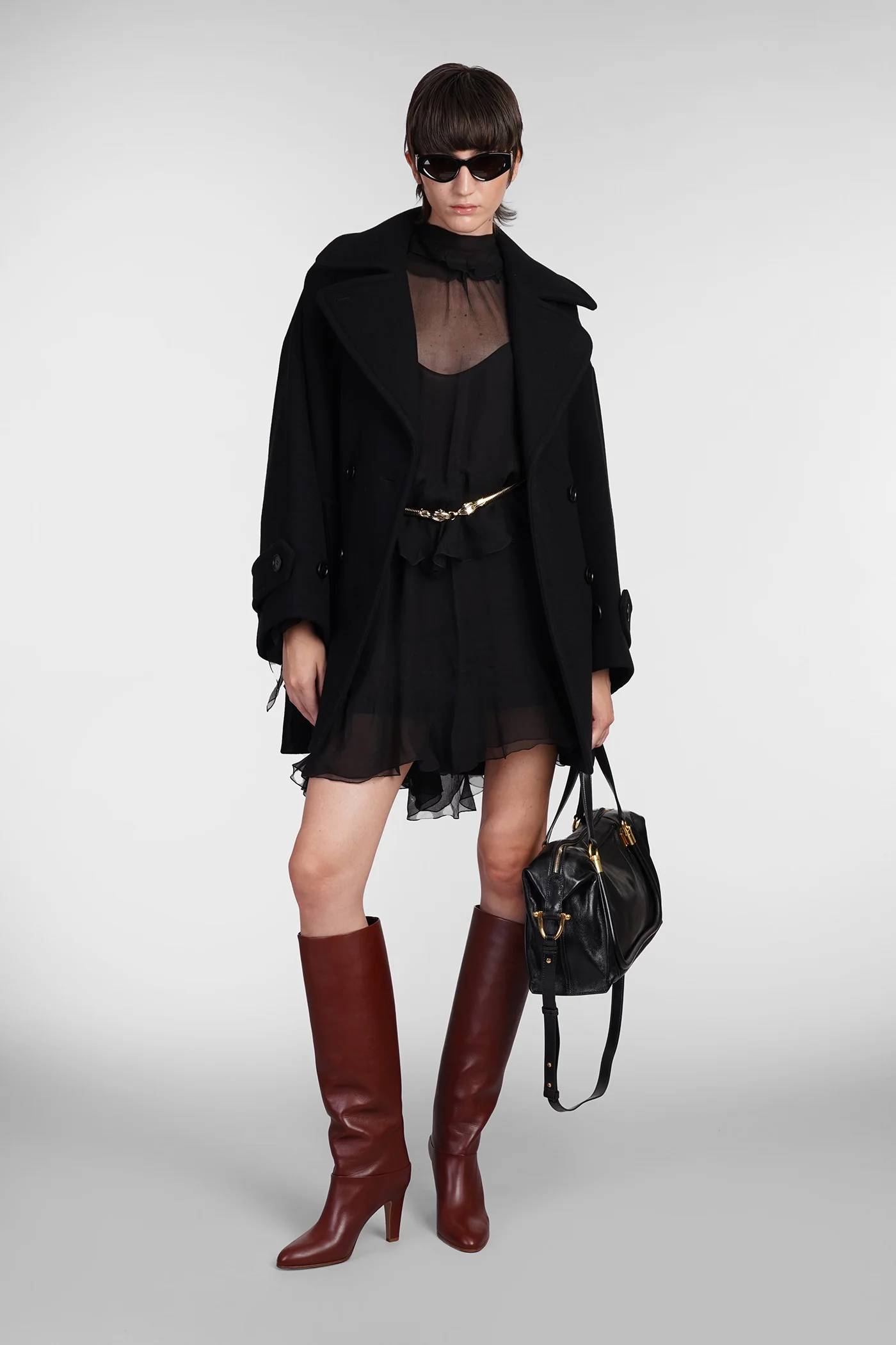 Coat in black wool - Image 2