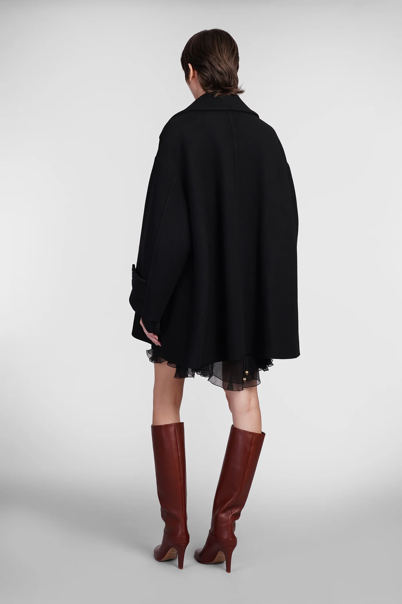 Coat in black wool - Image 3