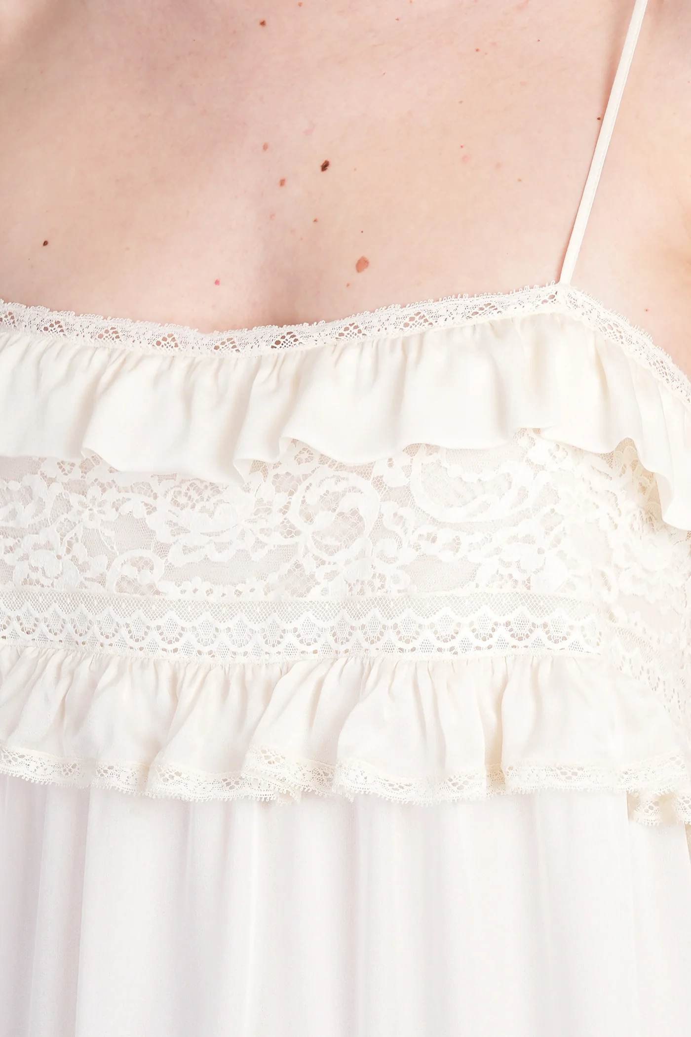 Dress woman  in beige silk - Image 5