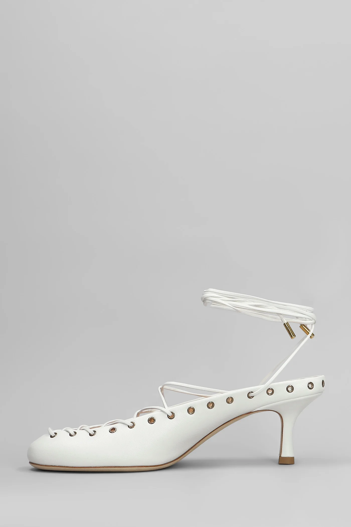 Ghillies Pumps in white leather - Image 3