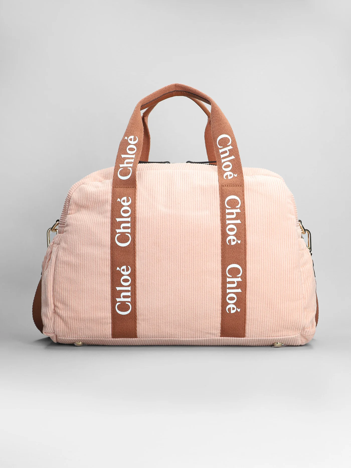 Hand bag in rose-pink cotton - Image 3